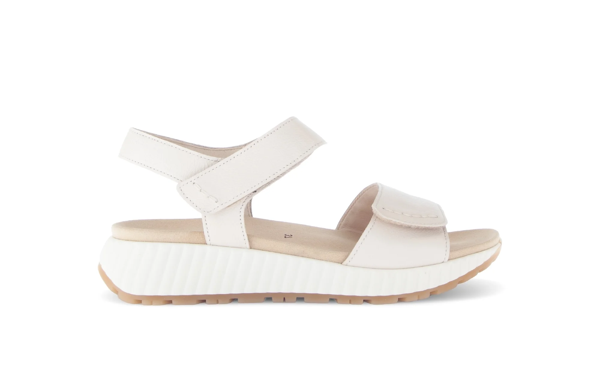 Sandales beiges en cuir imprimé