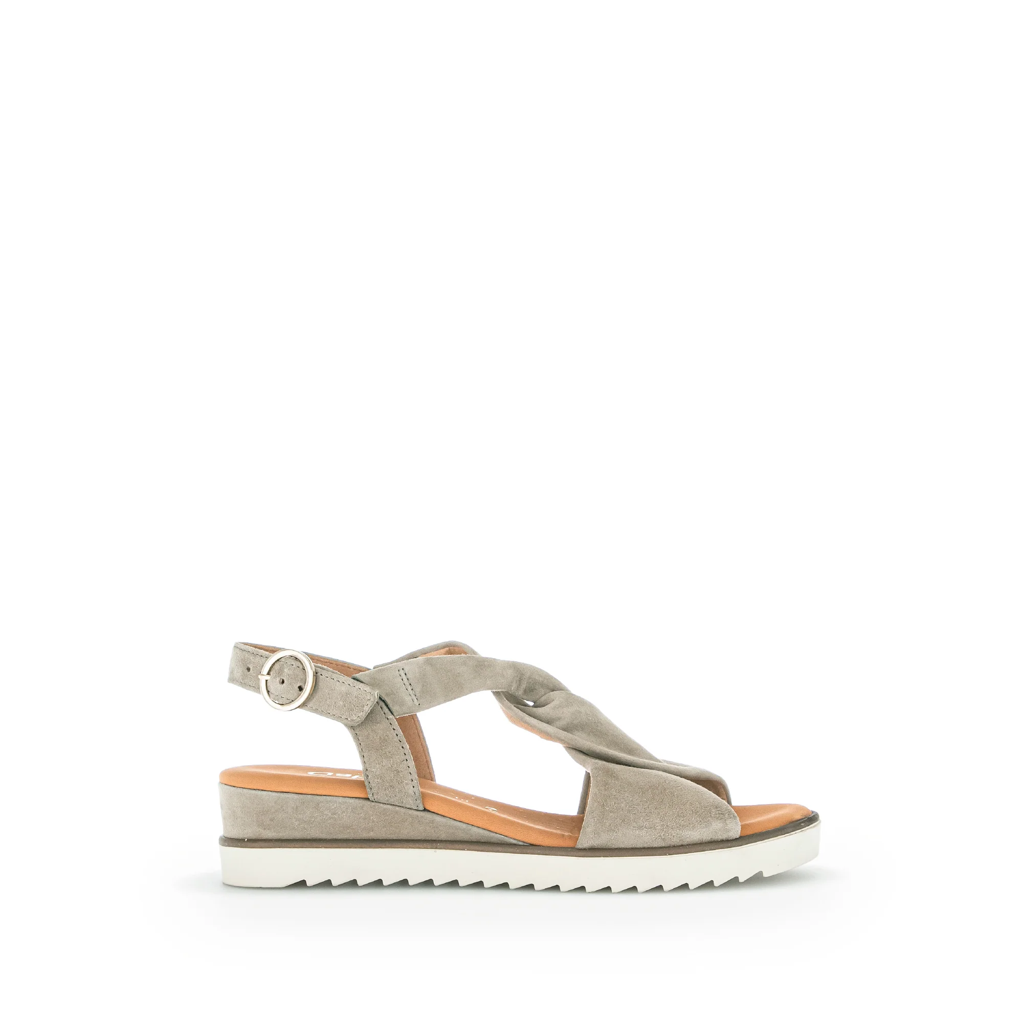 Sandales beiges en cuir velours