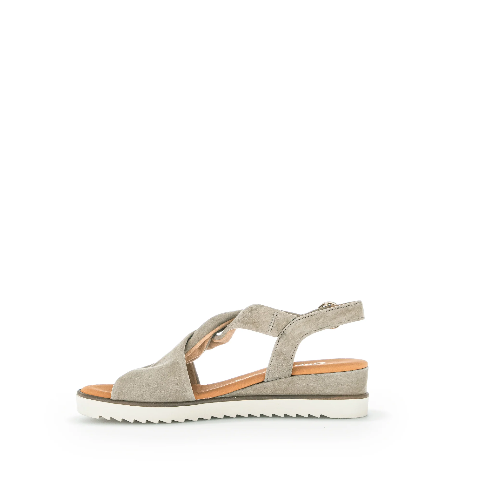 Sandales beiges en cuir velours - Image 2