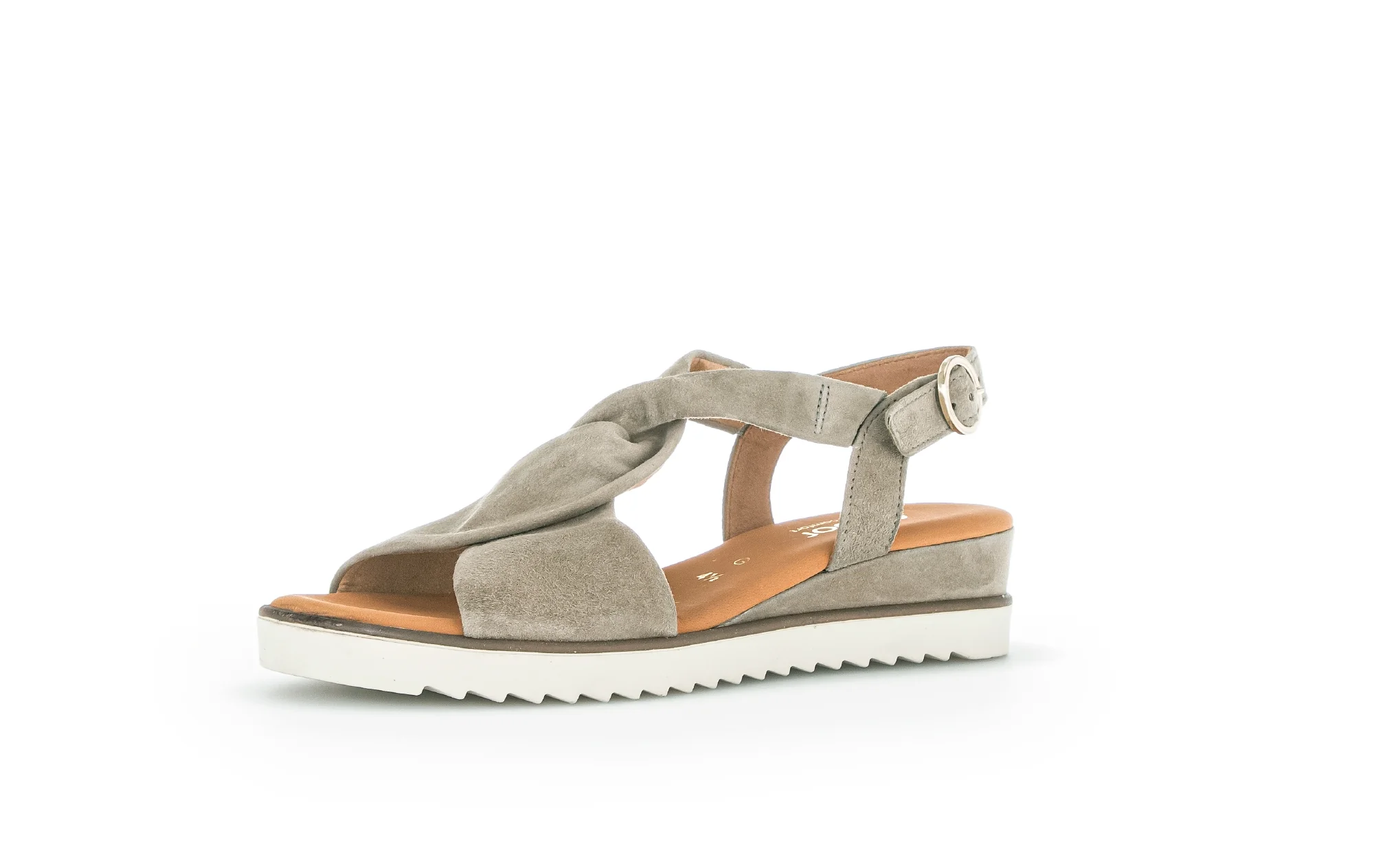 Sandales beiges en cuir velours - Image 3