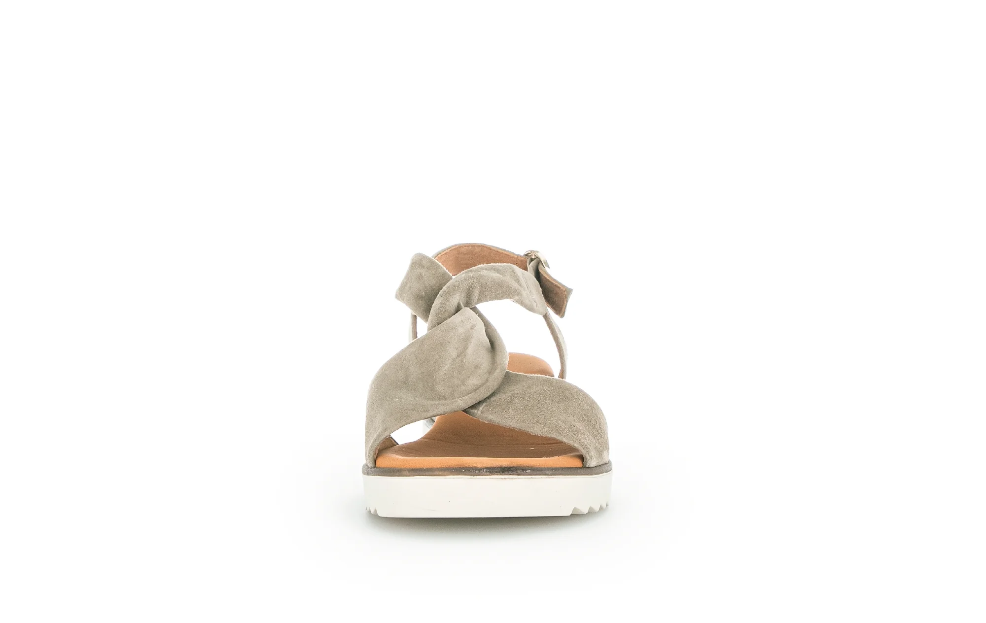 Sandales beiges en cuir velours - Image 4