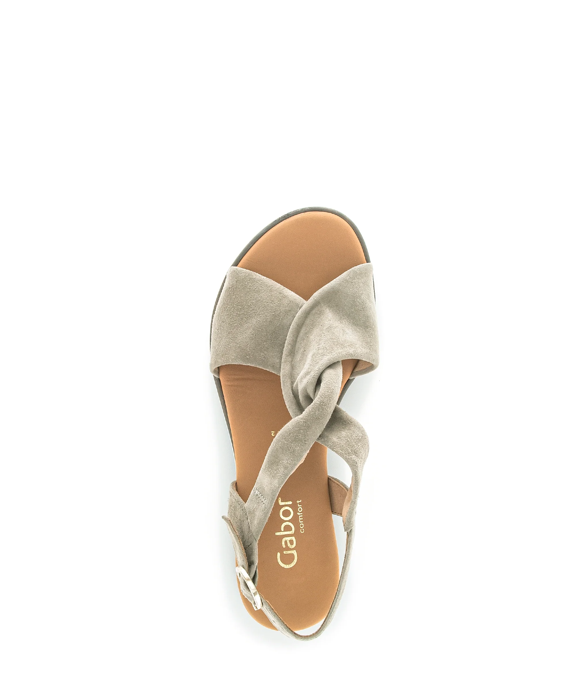 Sandales beiges en cuir velours - Image 5