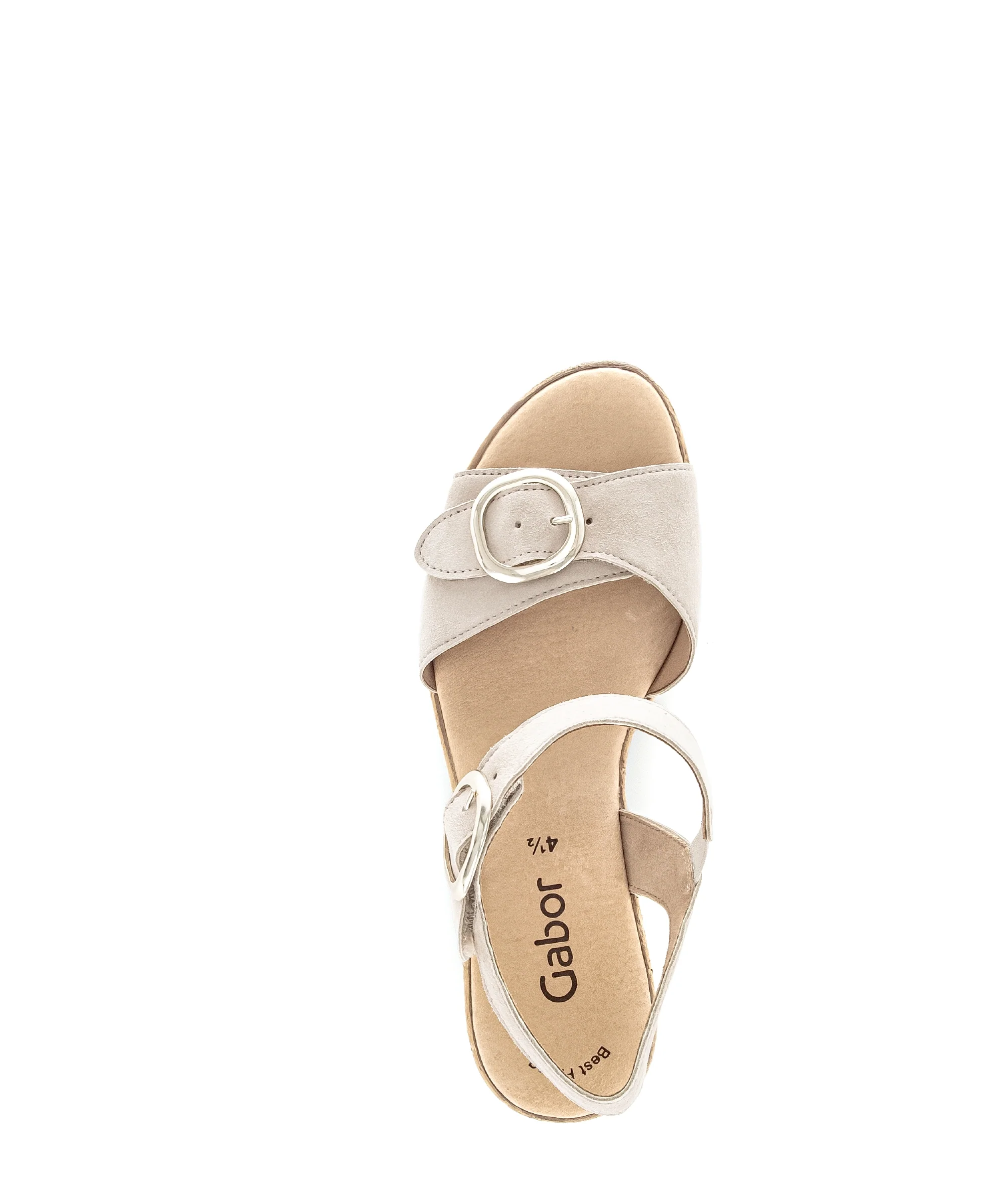 Sandales beiges en cuir velours - Image 3