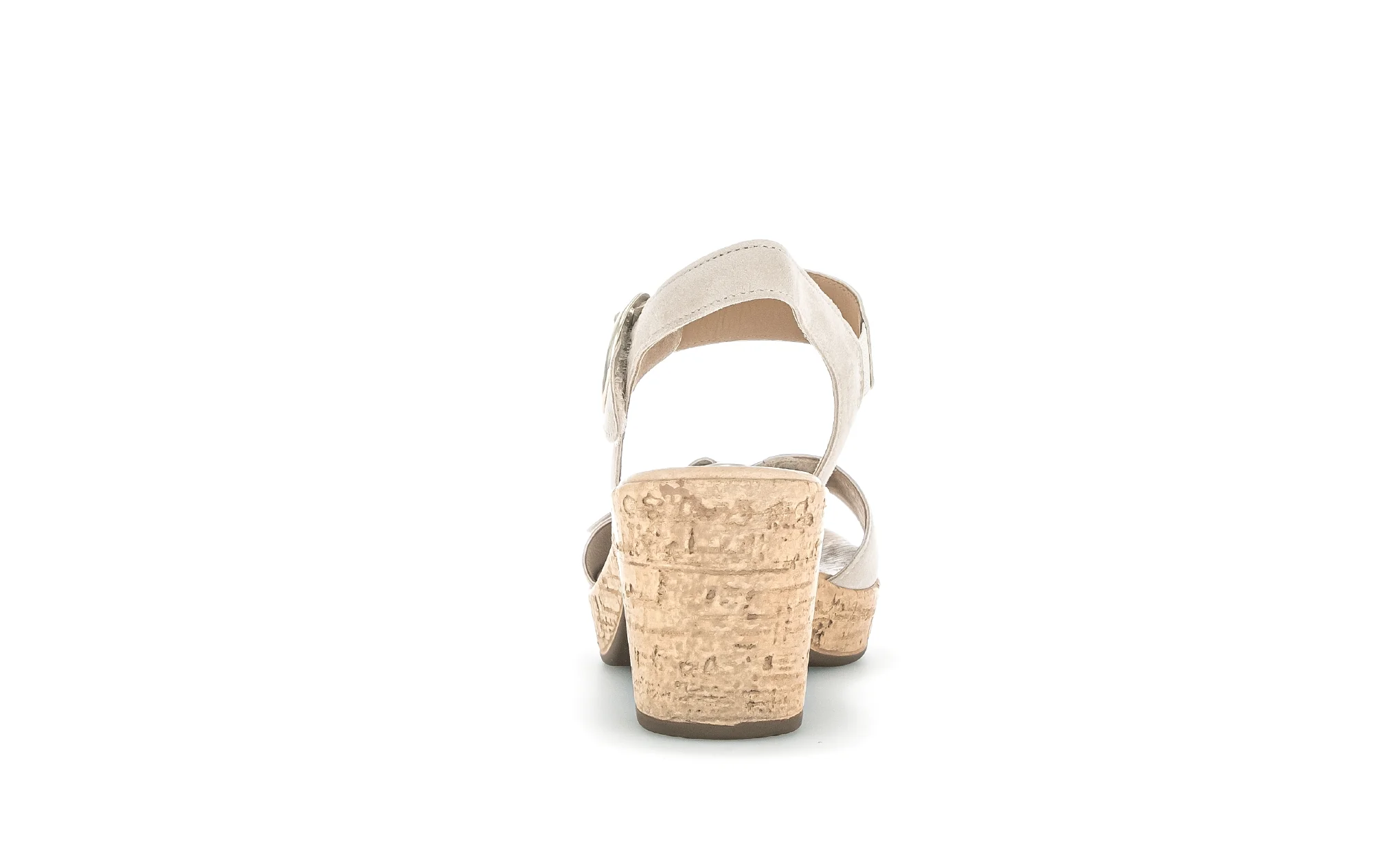 Sandales beiges en cuir velours - Image 4