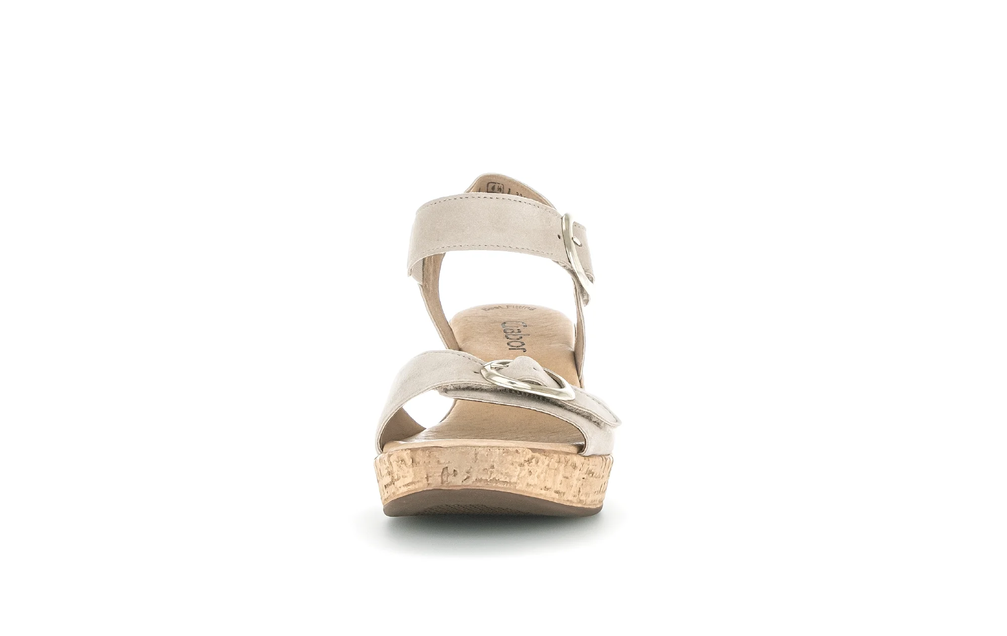 Sandales beiges en cuir velours - Image 5