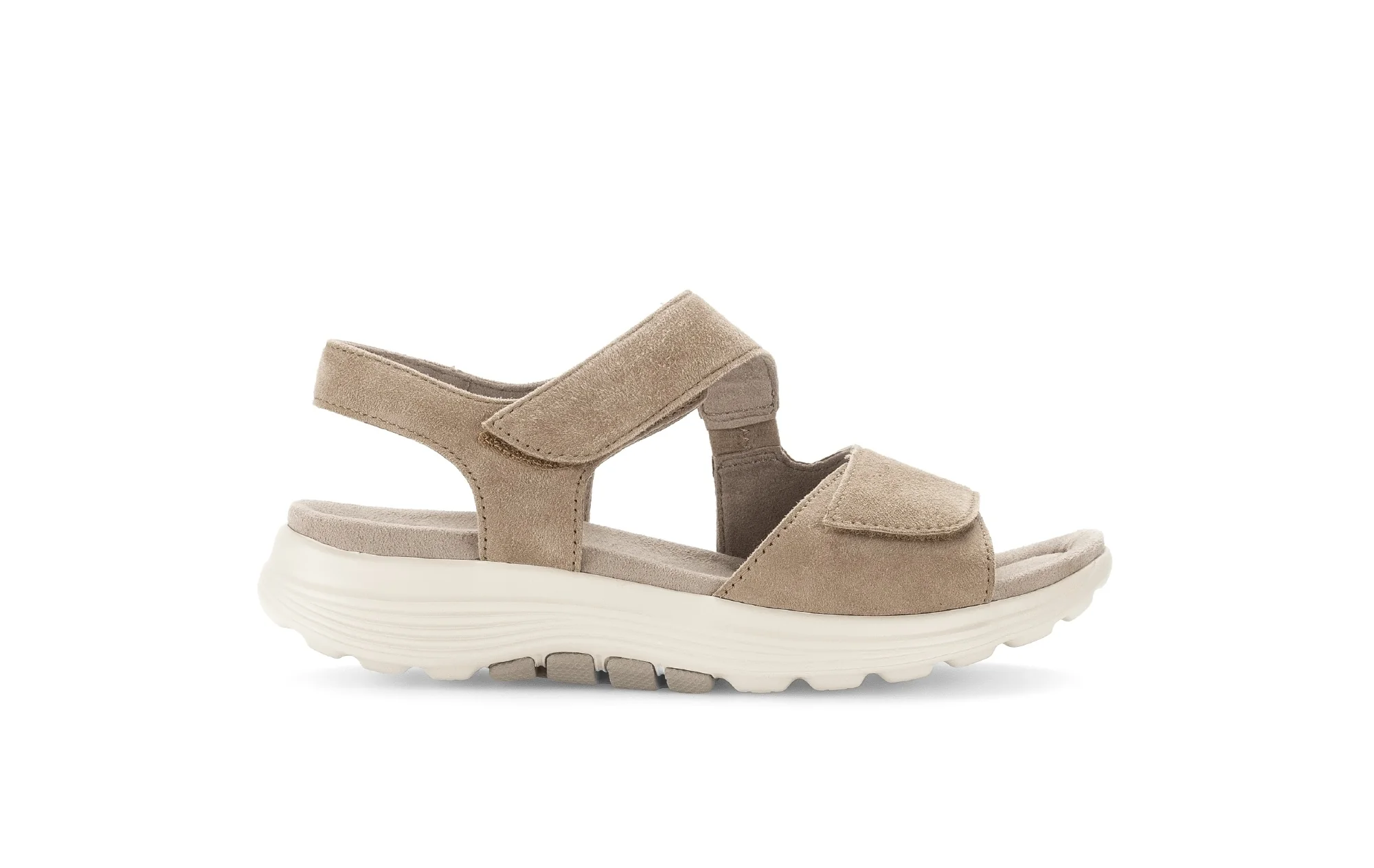 Sandales beiges en cuir velours