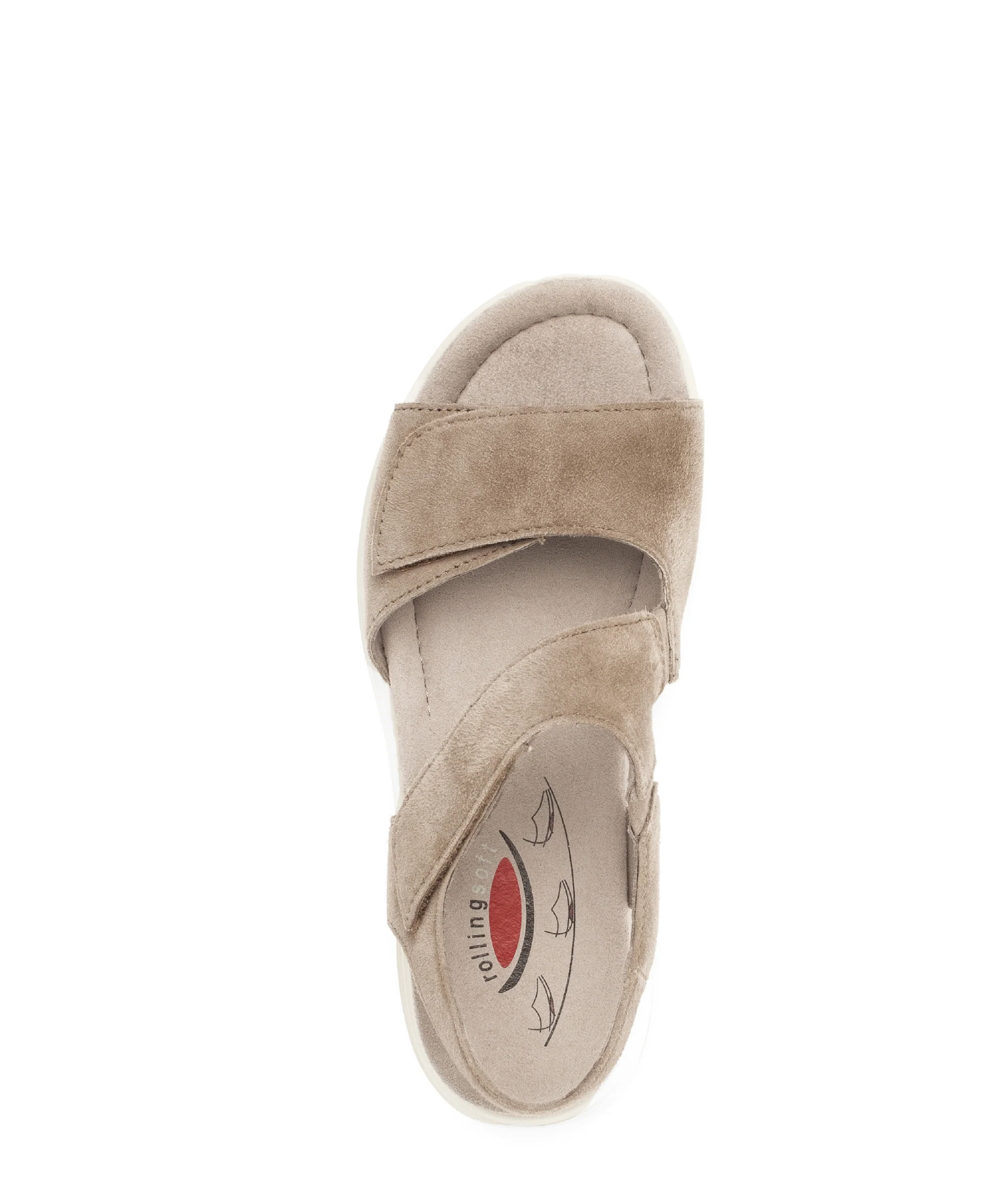 Sandales beiges en cuir velours - Image 3