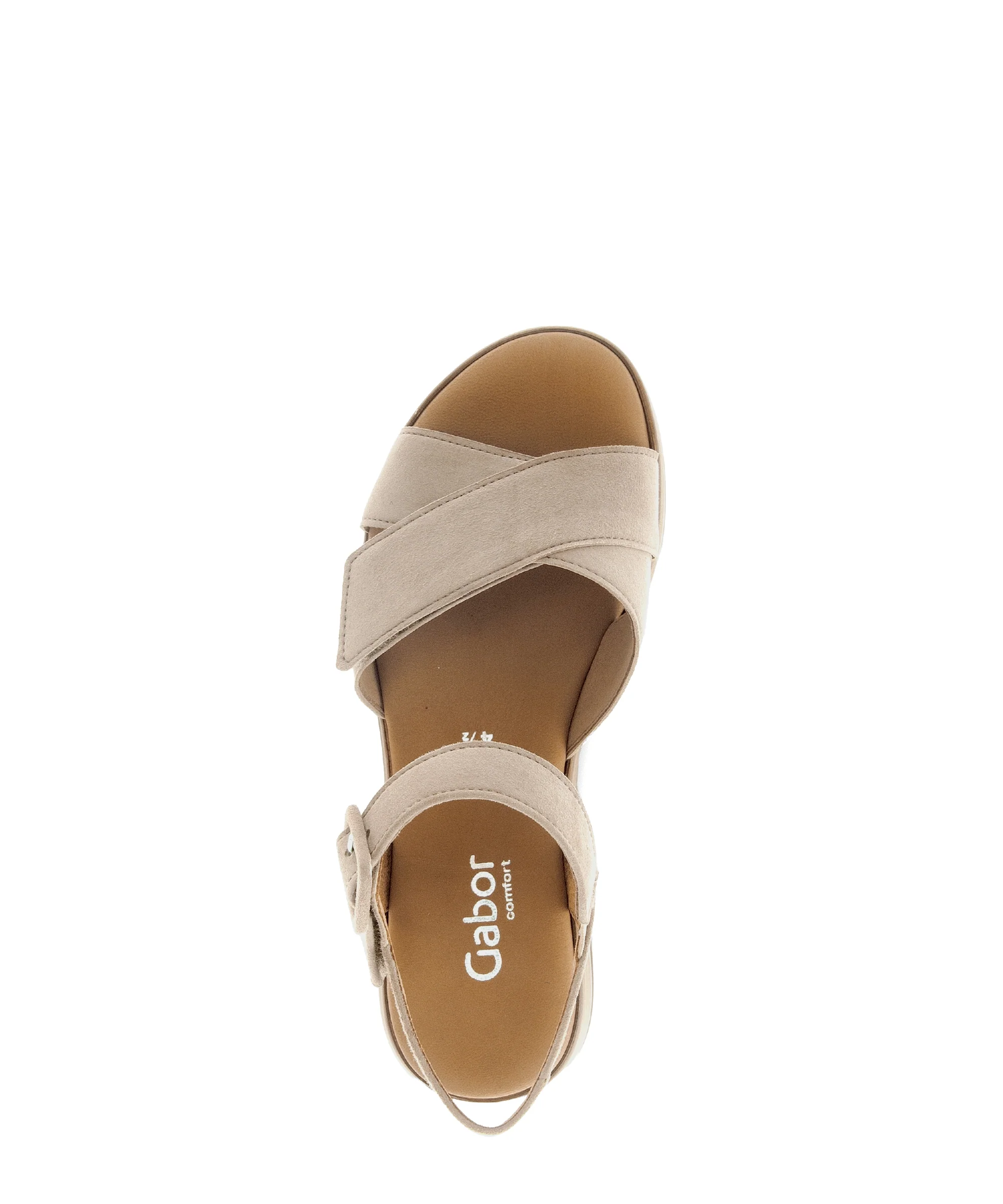 Sandales beiges en cuir velours - Image 3