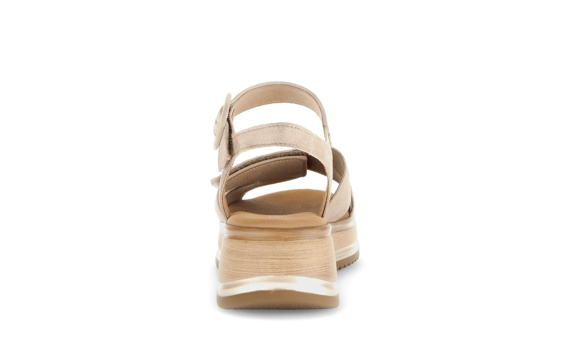 Sandales beiges en cuir velours - Image 4