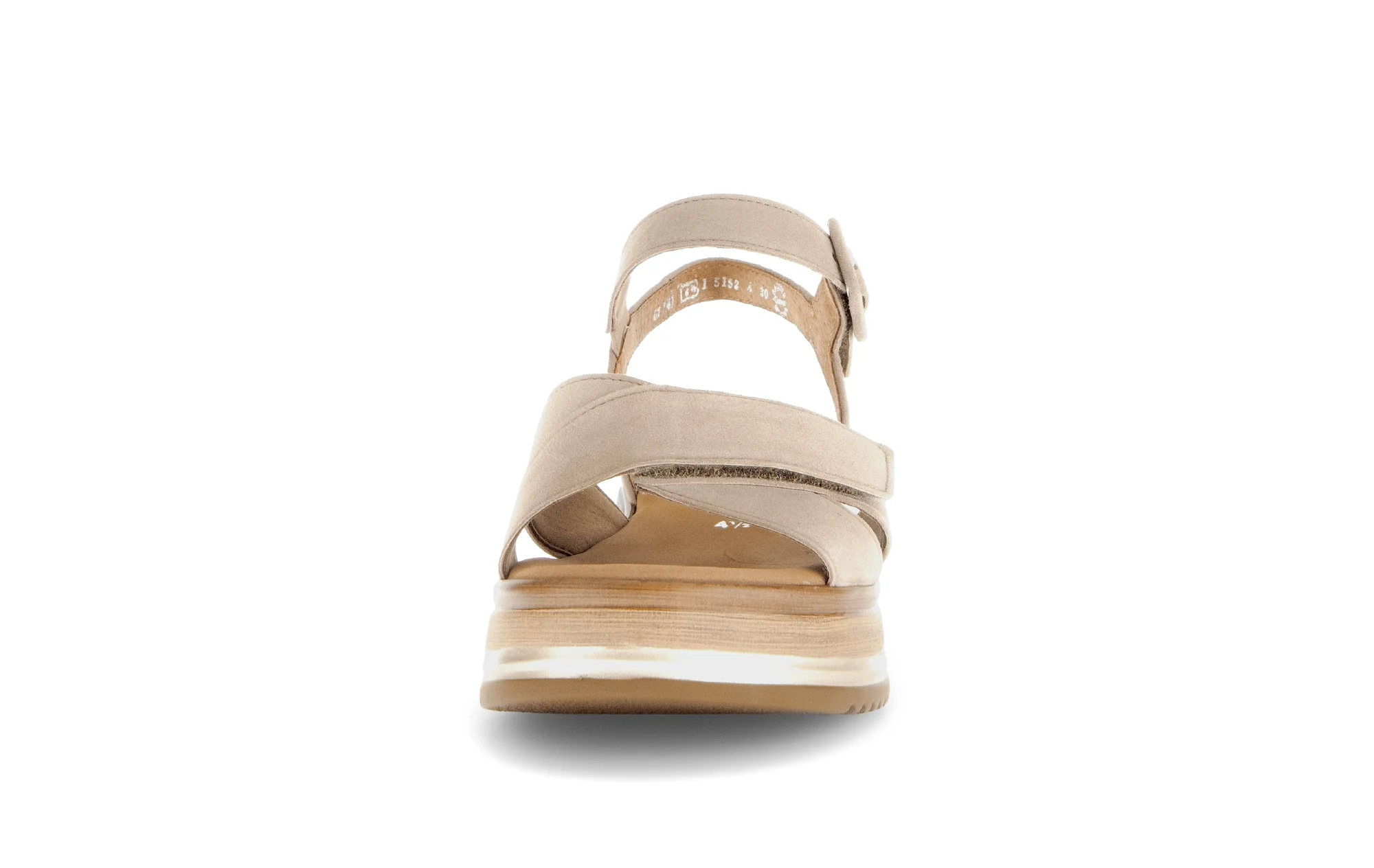 Sandales beiges en cuir velours - Image 5