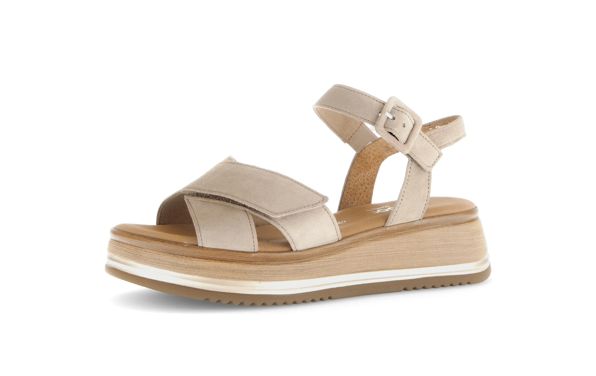 Sandales beiges en cuir velours - Image 6