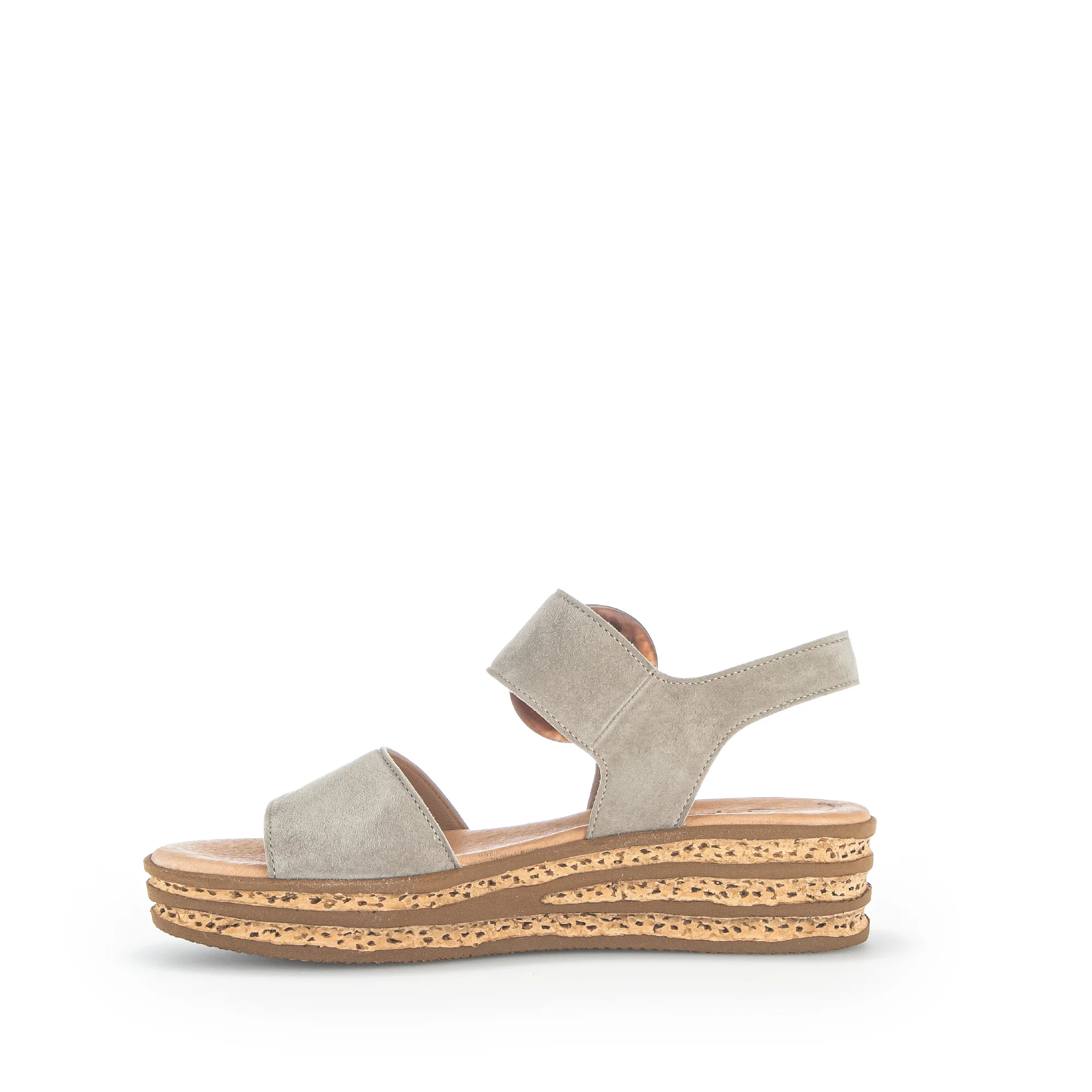 Sandales beiges en cuir velours - Image 2