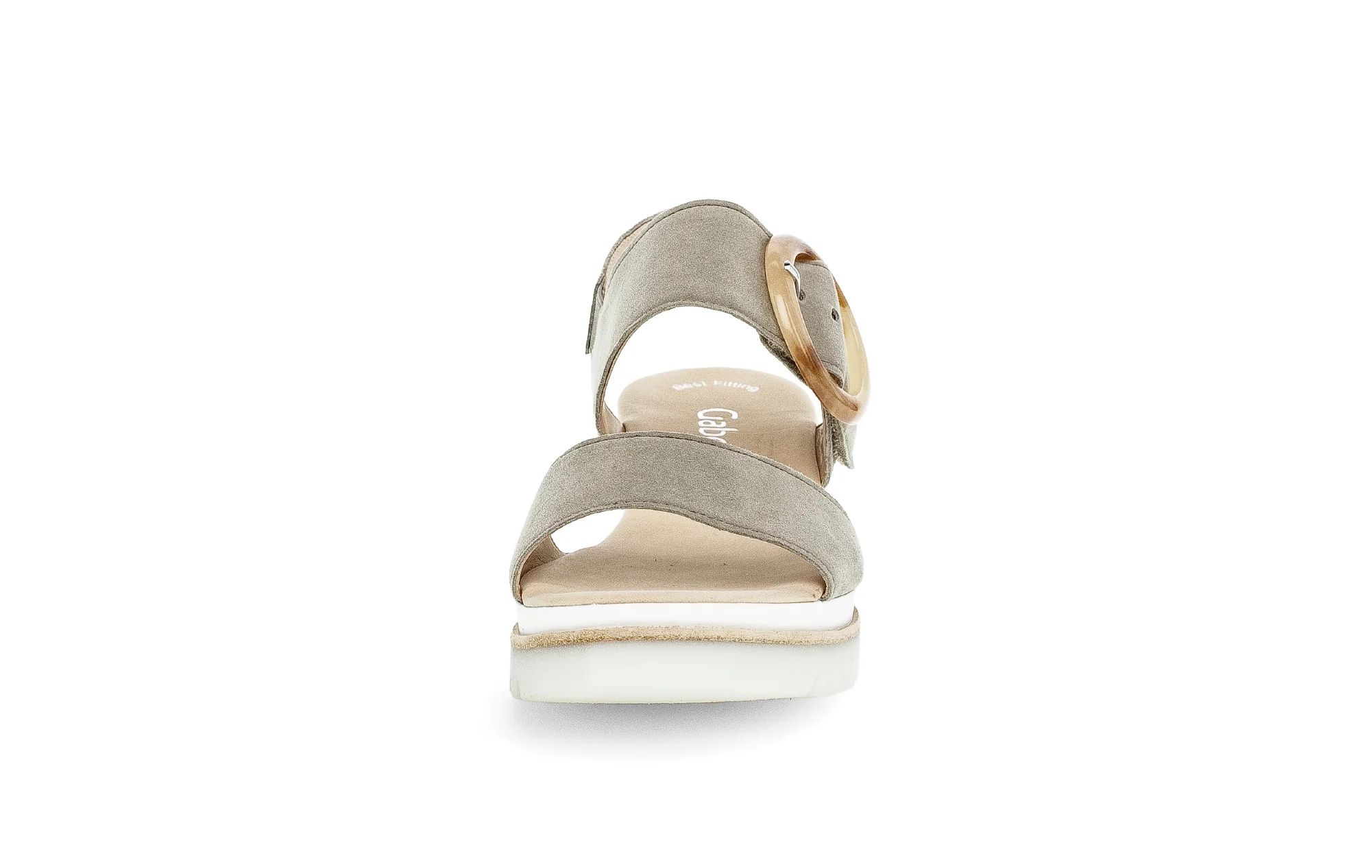 Sandales beiges en cuir velours - Image 4