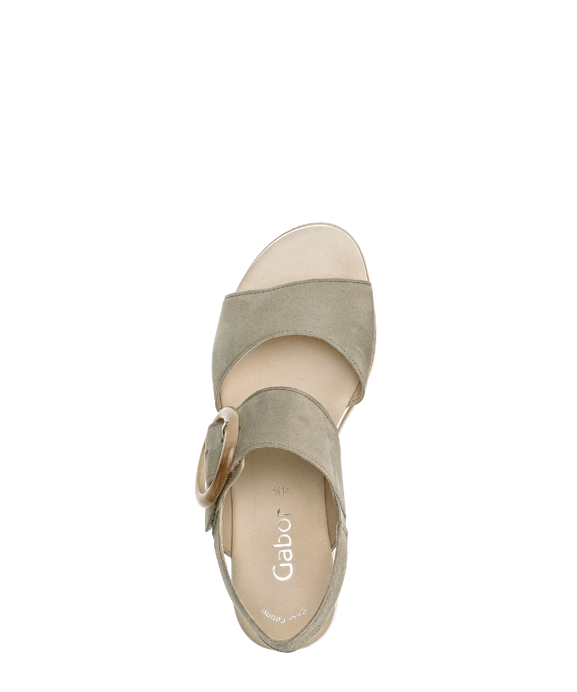 Sandales beiges en cuir velours - Image 5