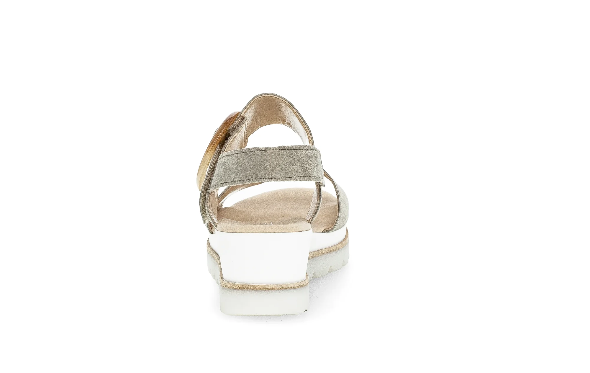 Sandales beiges en cuir velours - Image 6