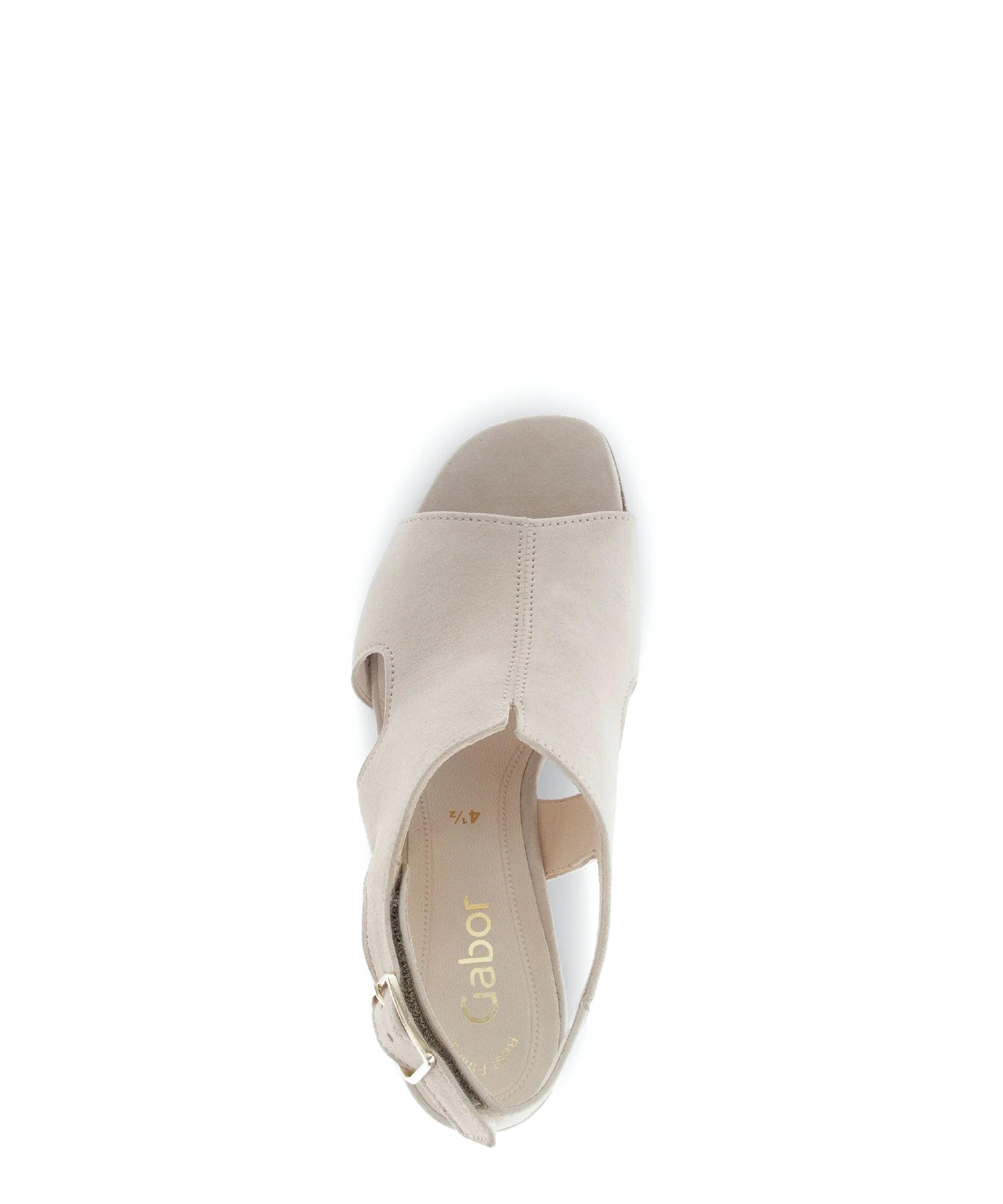 Sandales beiges en cuir velours - Image 3