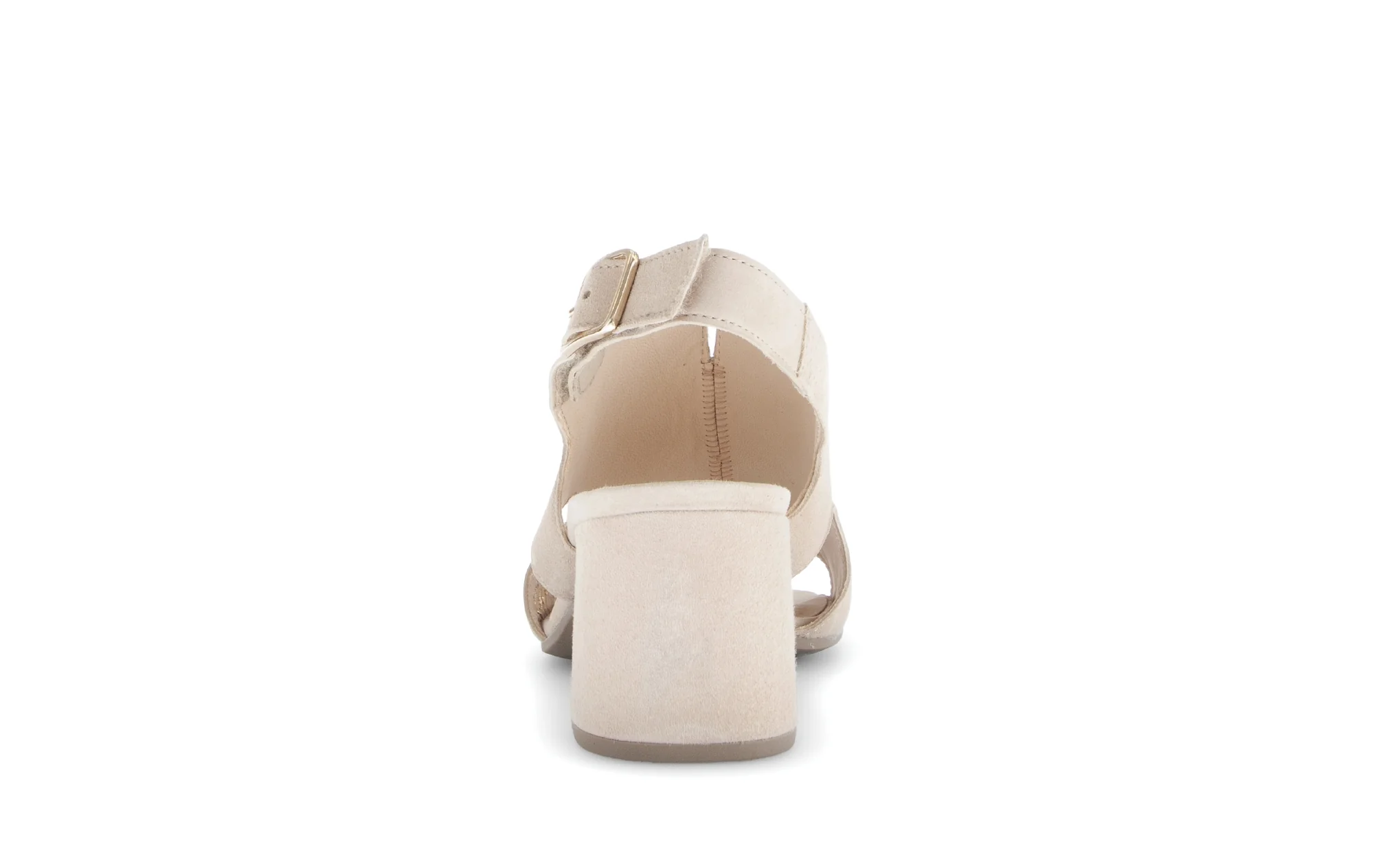 Sandales beiges en cuir velours - Image 4