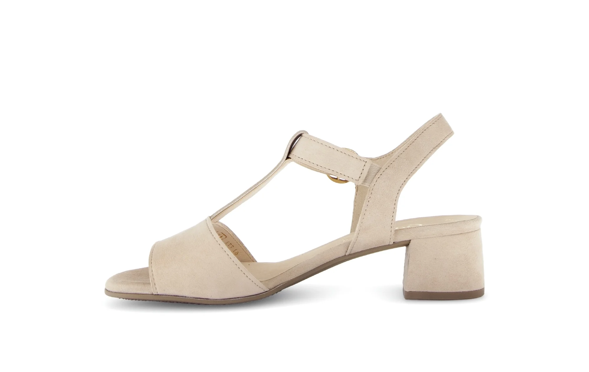 Sandales beiges en cuir velours - Image 2