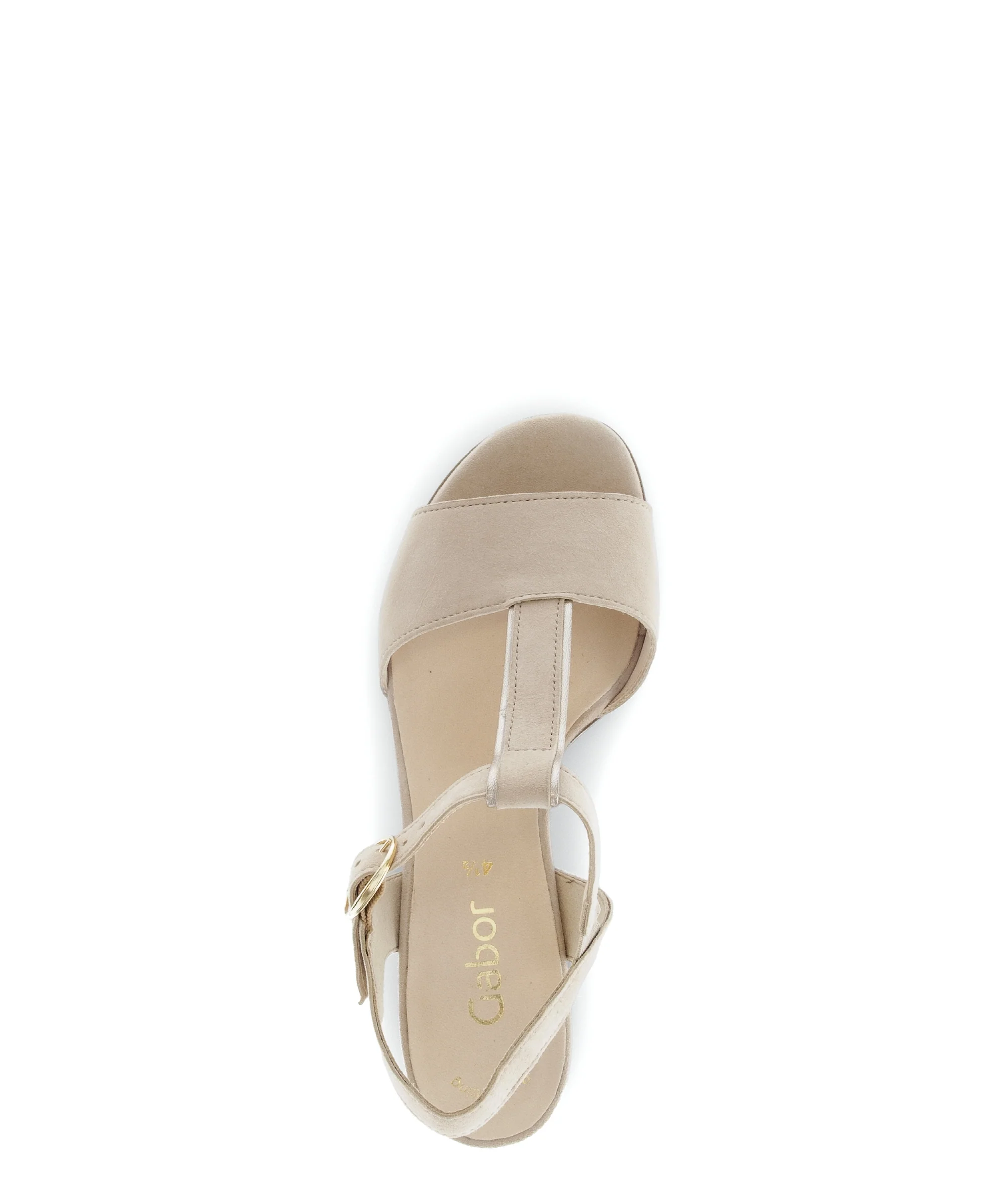 Sandales beiges en cuir velours - Image 3