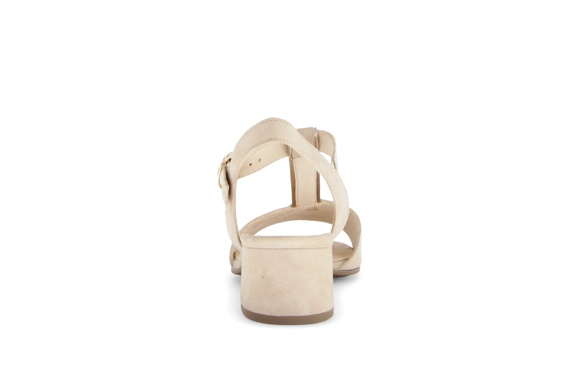 Sandales beiges en cuir velours - Image 4