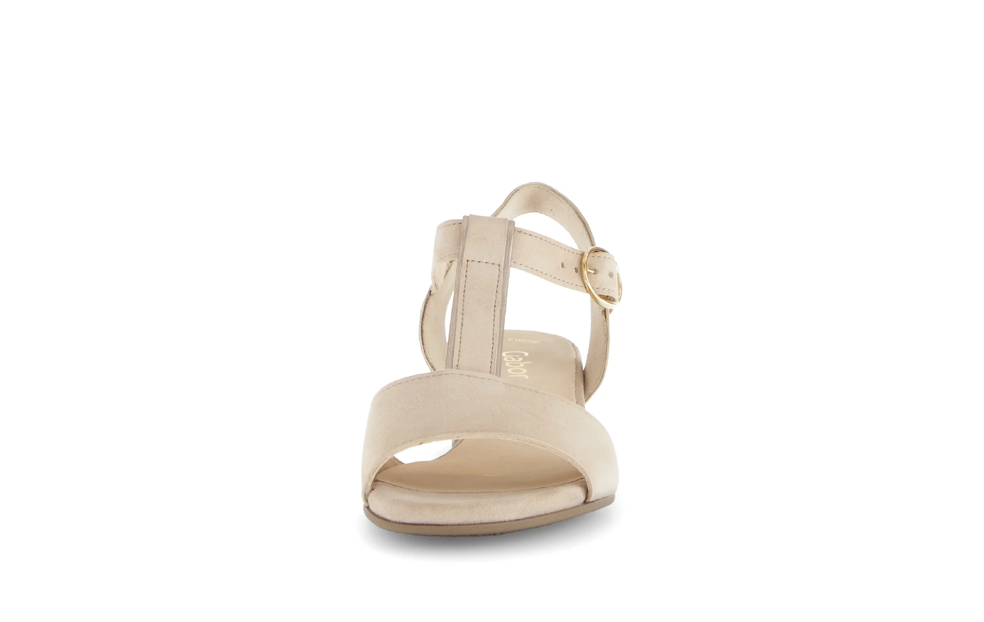 Sandales beiges en cuir velours - Image 5