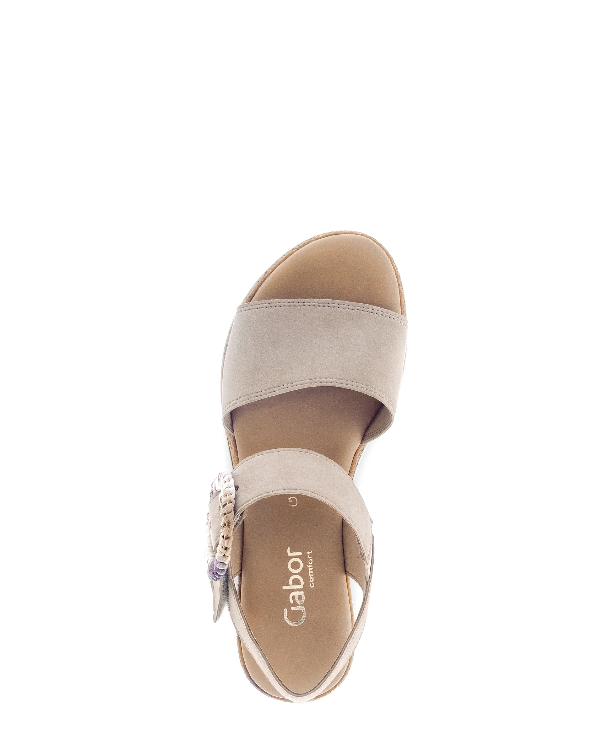 Sandales beiges en cuir velours - Image 3