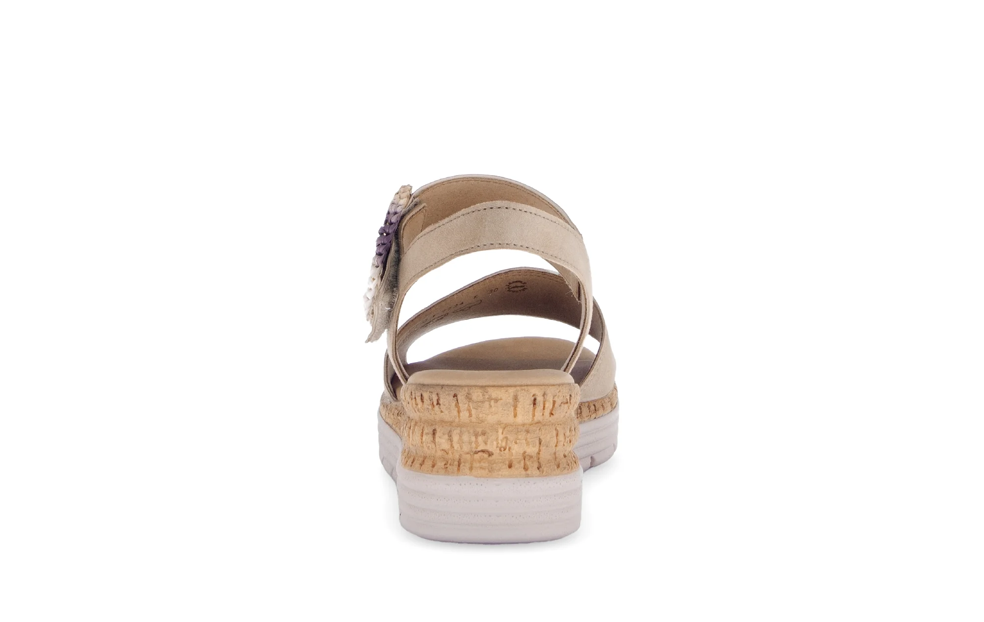 Sandales beiges en cuir velours - Image 4