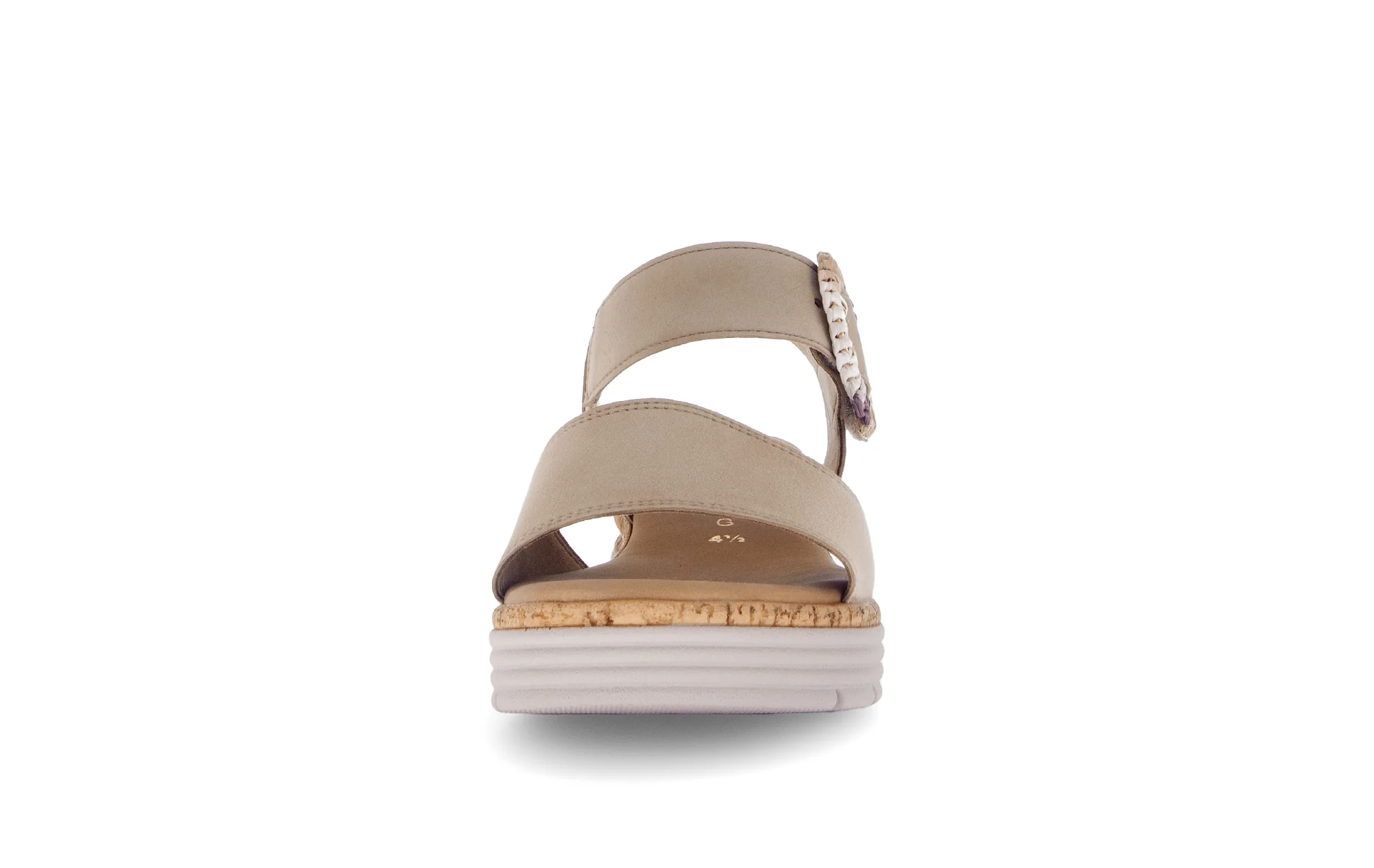 Sandales beiges en cuir velours - Image 5