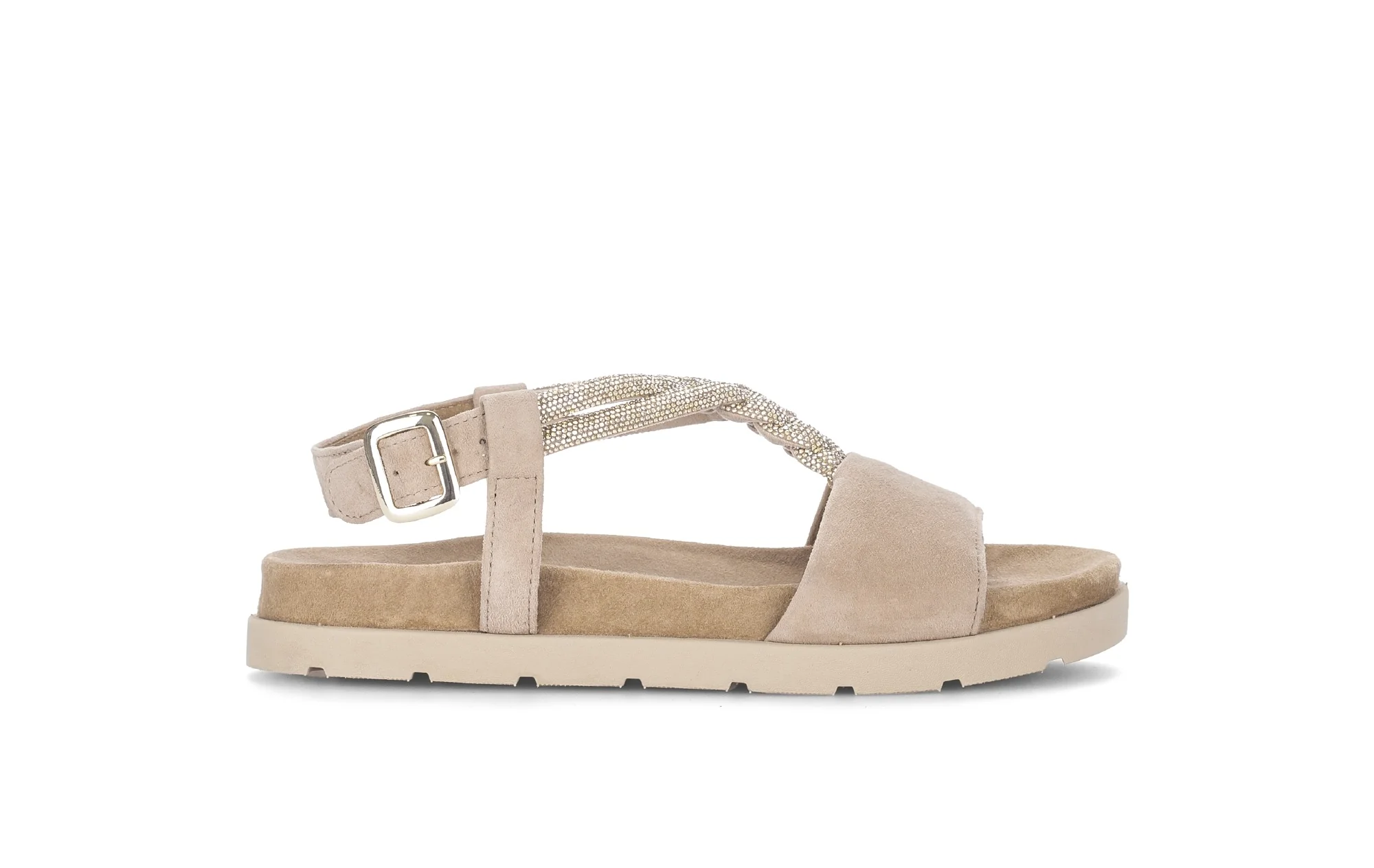 Sandales beiges en velours