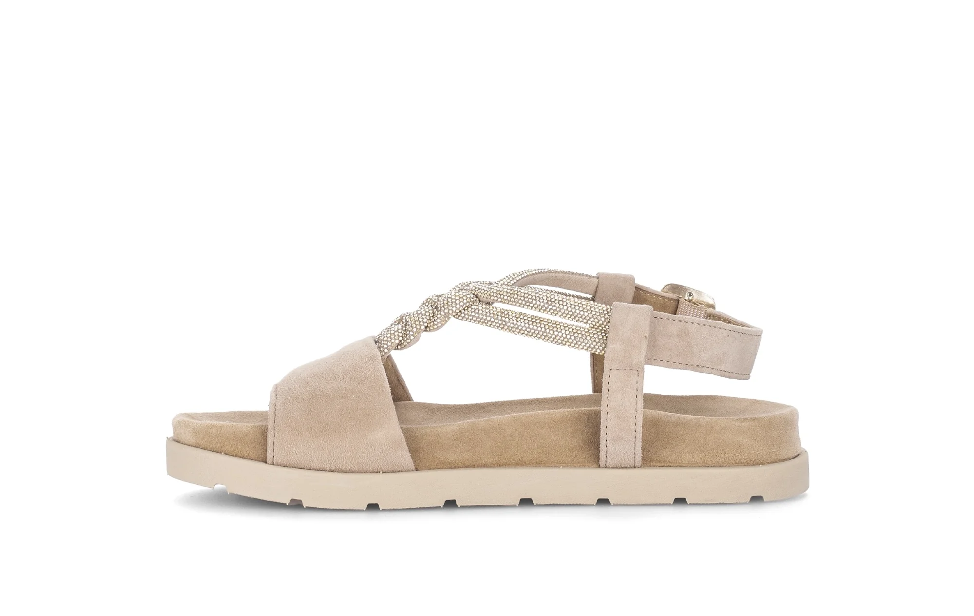 Sandales beiges en velours - Image 2