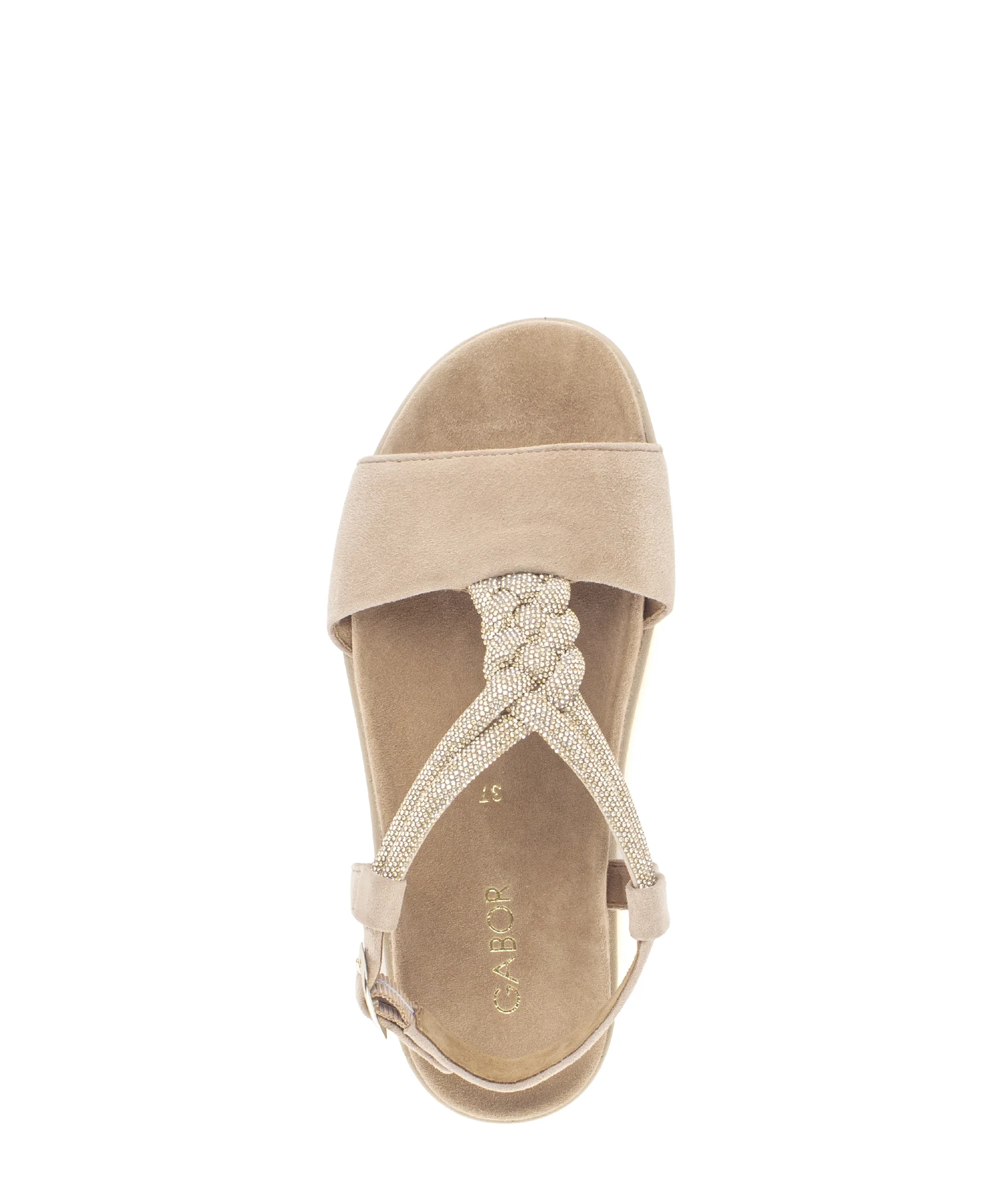 Sandales beiges en velours - Image 3