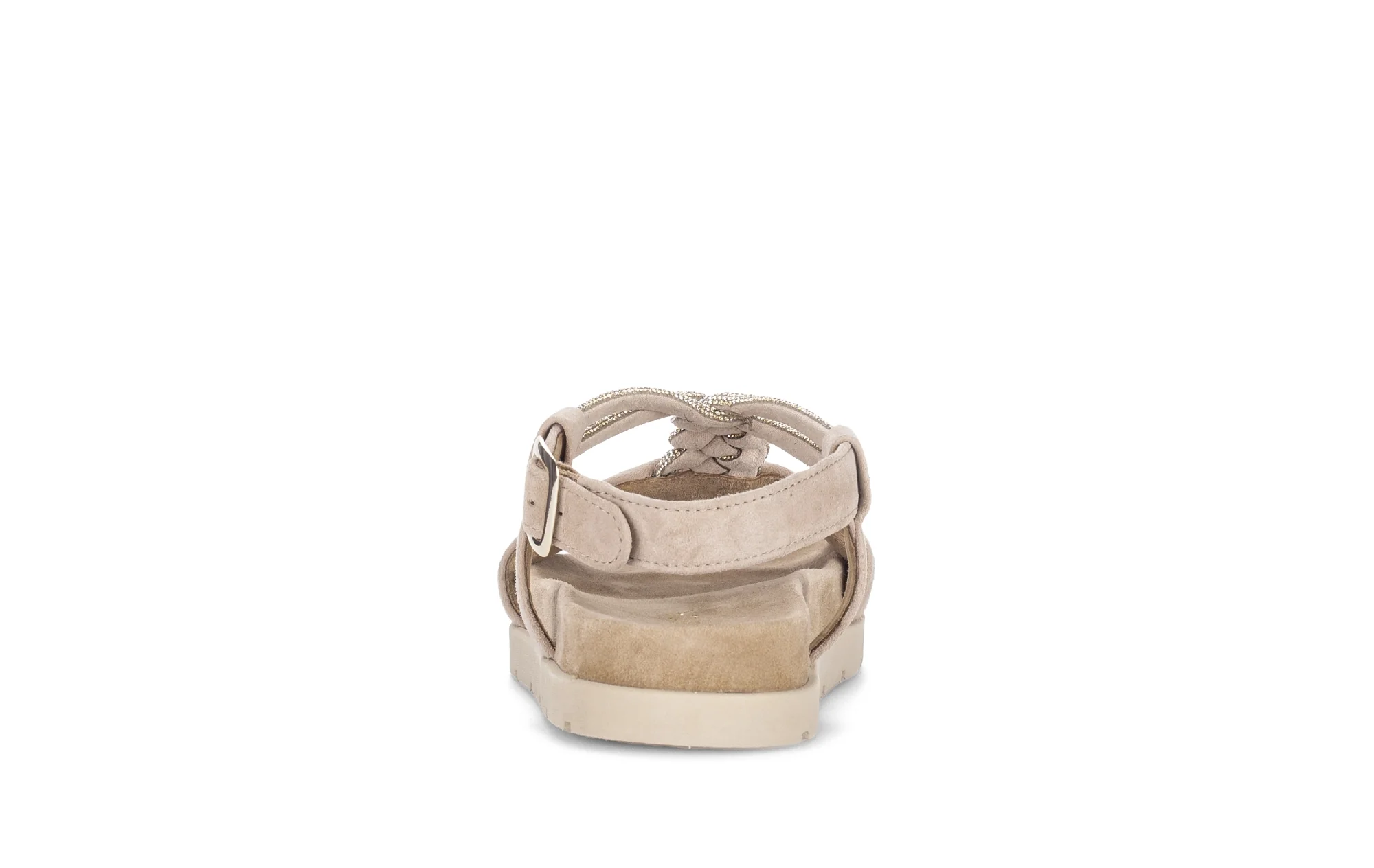 Sandales beiges en velours - Image 4