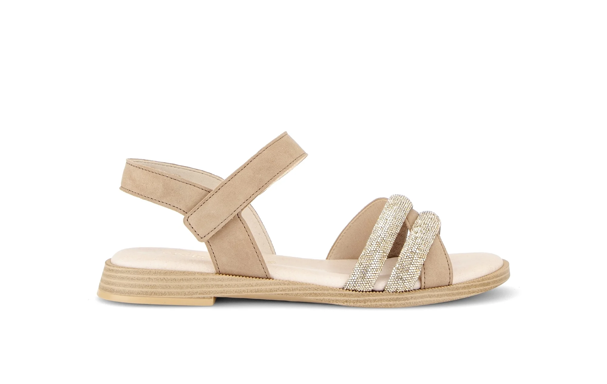 Sandales beiges en velours