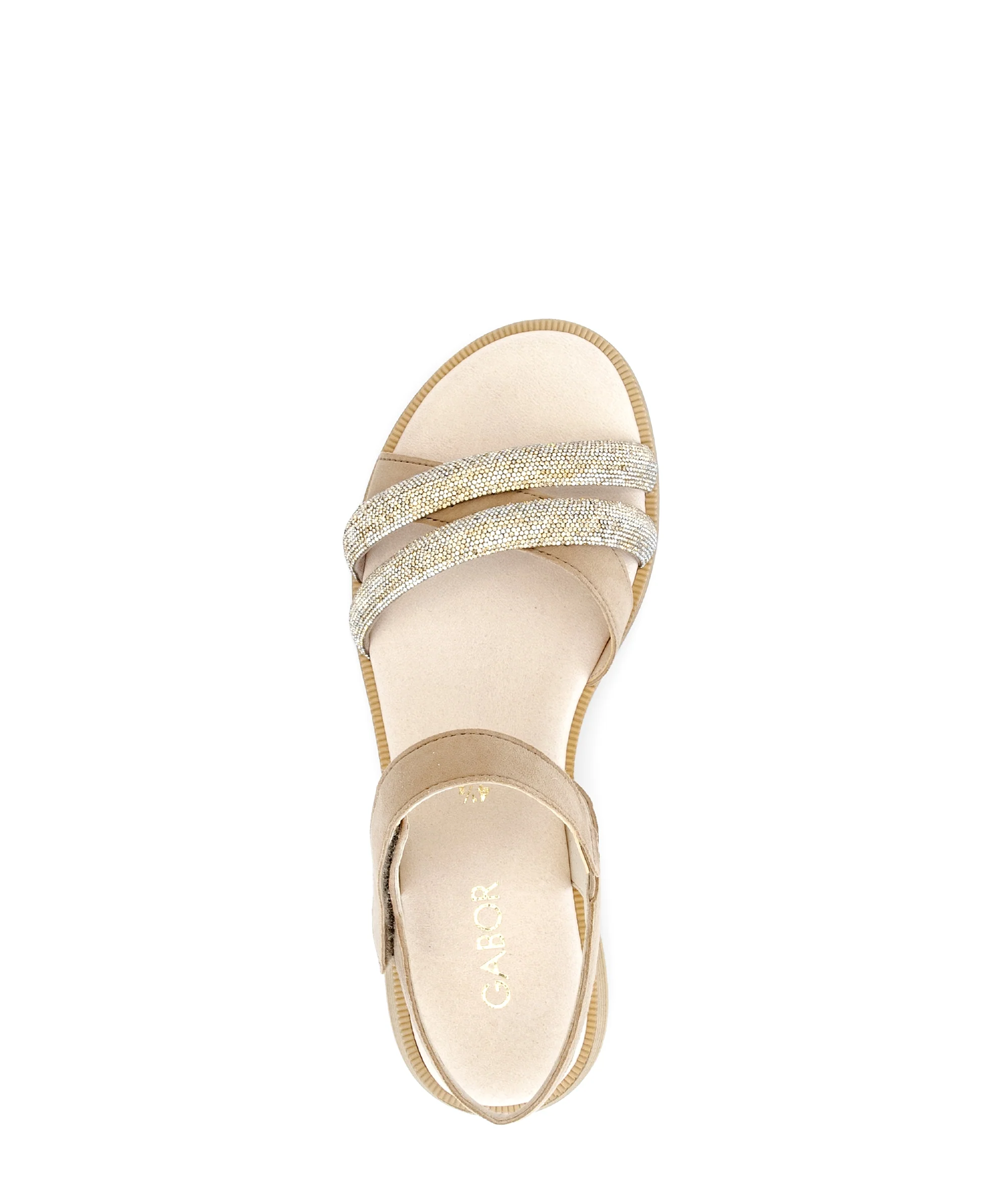 Sandales beiges en velours - Image 3
