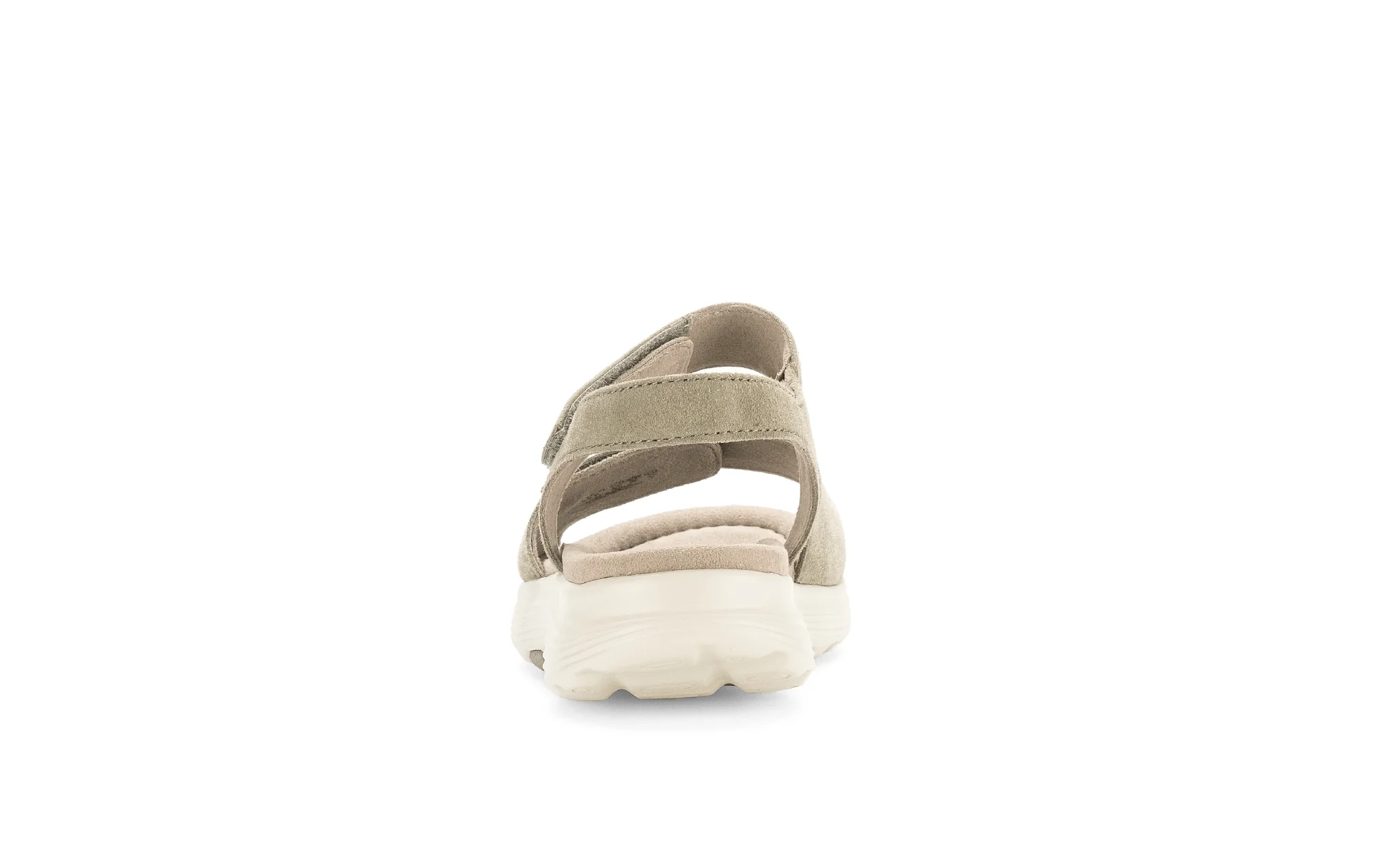 Sandales beiges kaki en cuir velours - Image 4