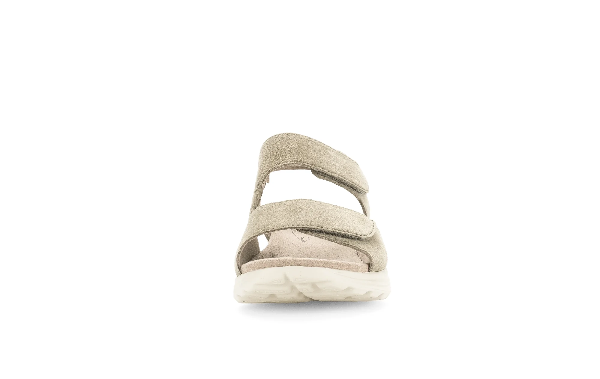 Sandales beiges kaki en cuir velours - Image 5