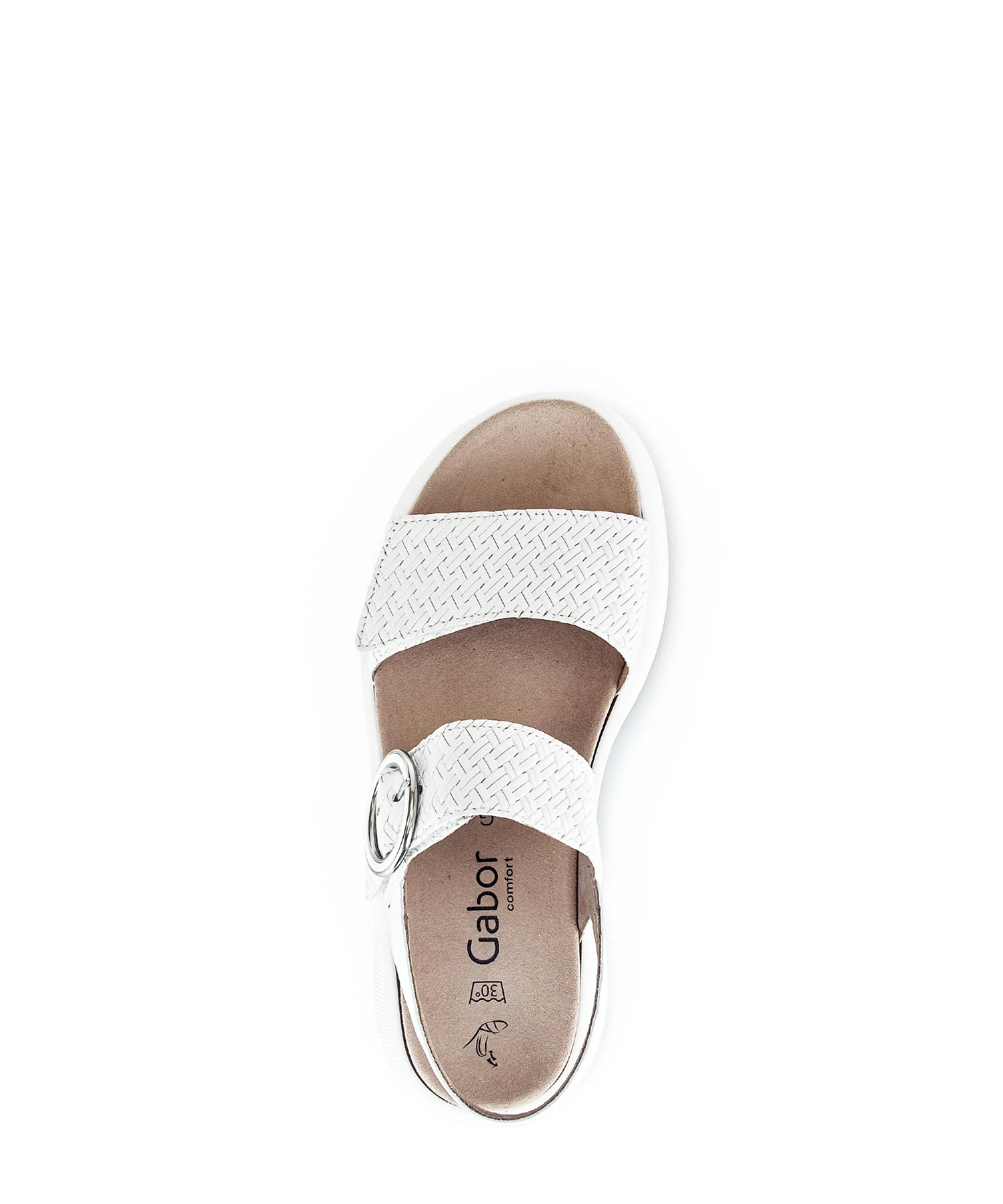 Sandales blanches en cuir (semelles amovibles) - Image 3