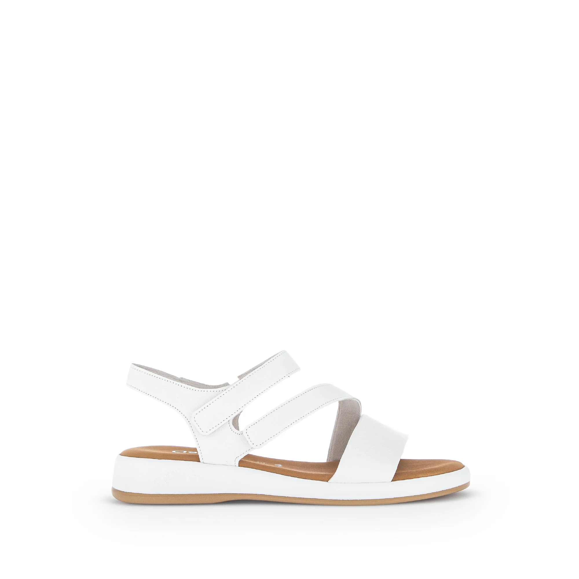 Sandales blanches en cuir grainé