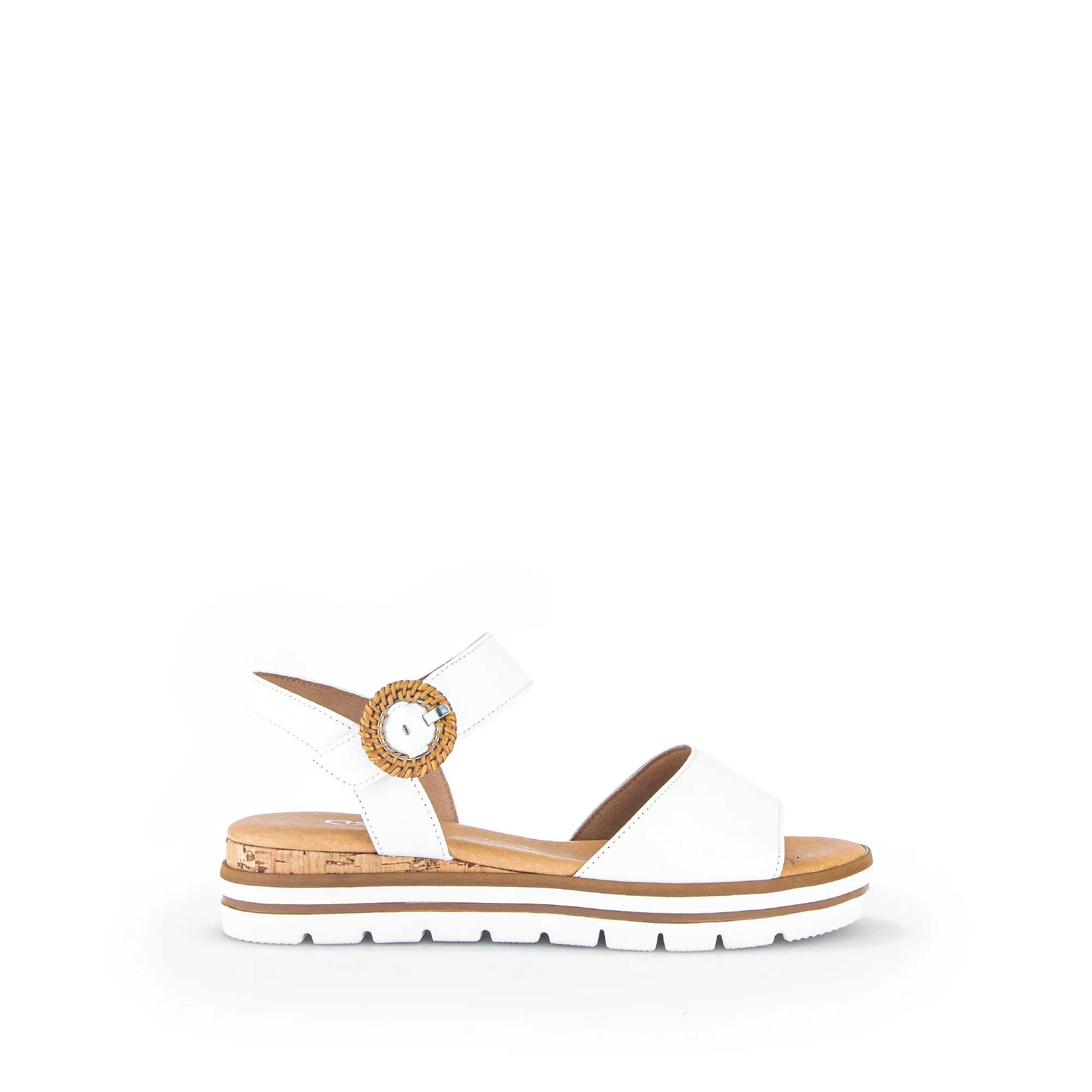 Sandales blanches en cuir grainé