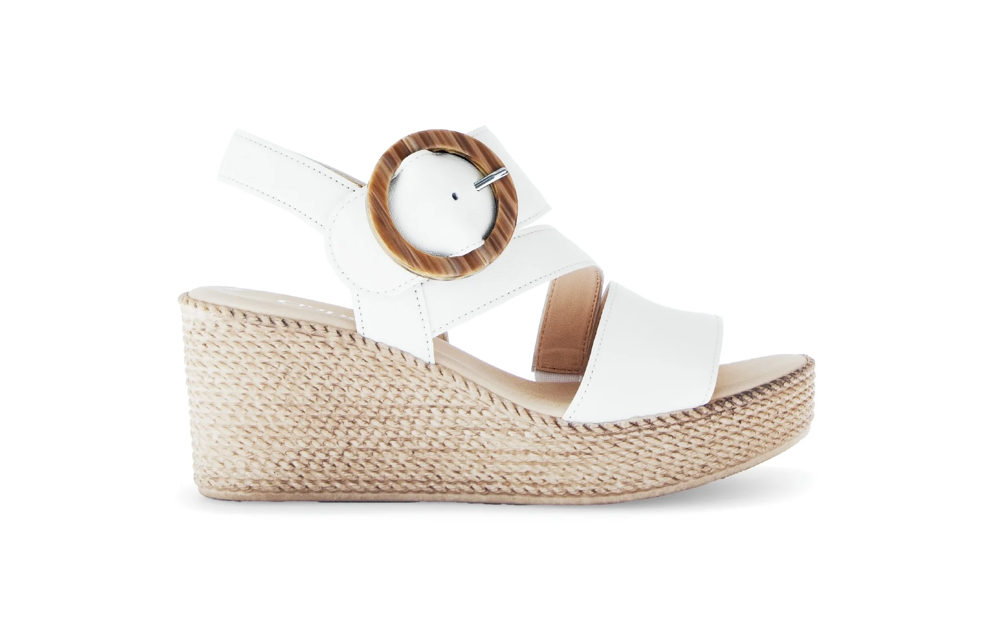 Sandales blanches en cuir lisse