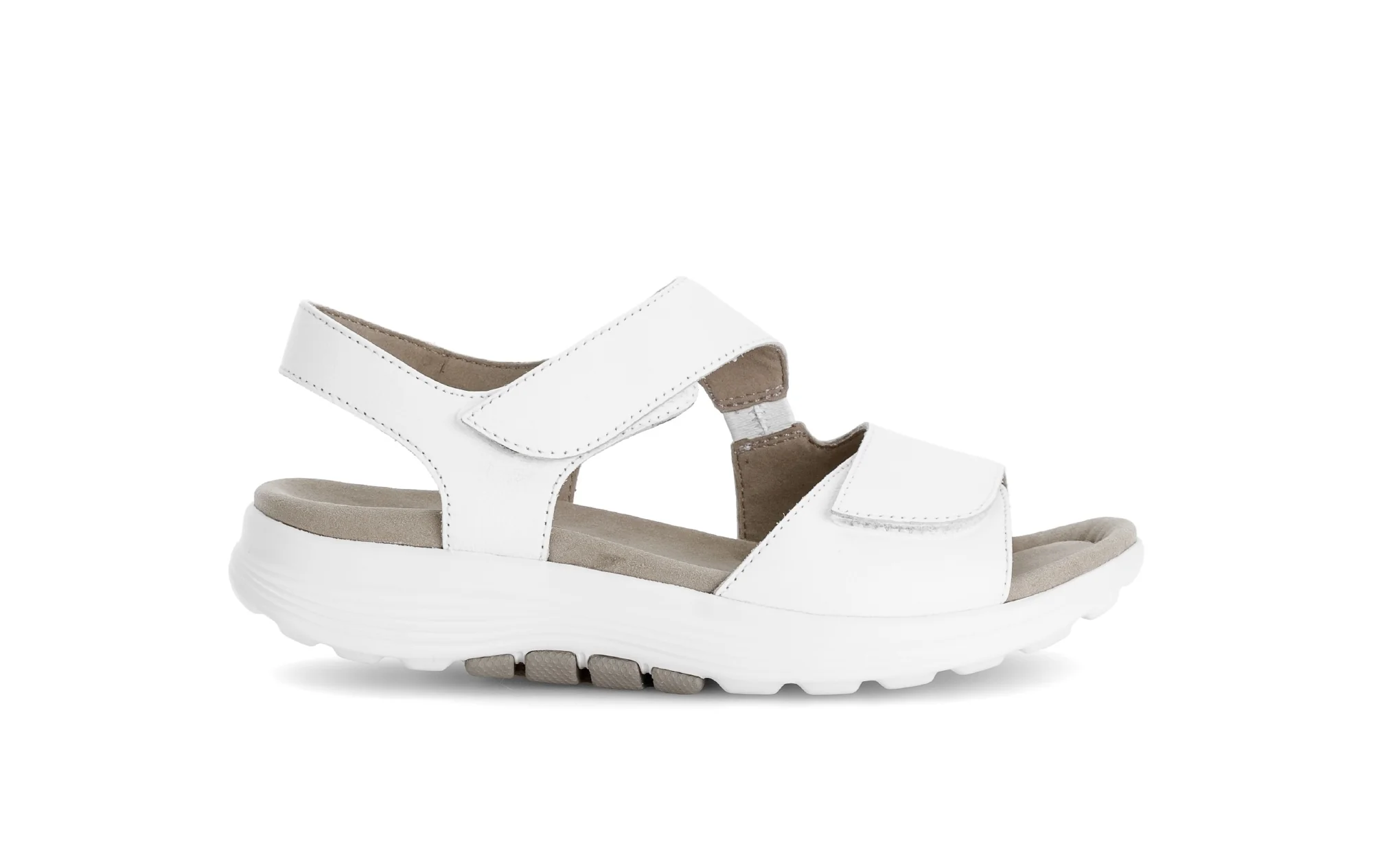 Sandales blanches en cuir lisse