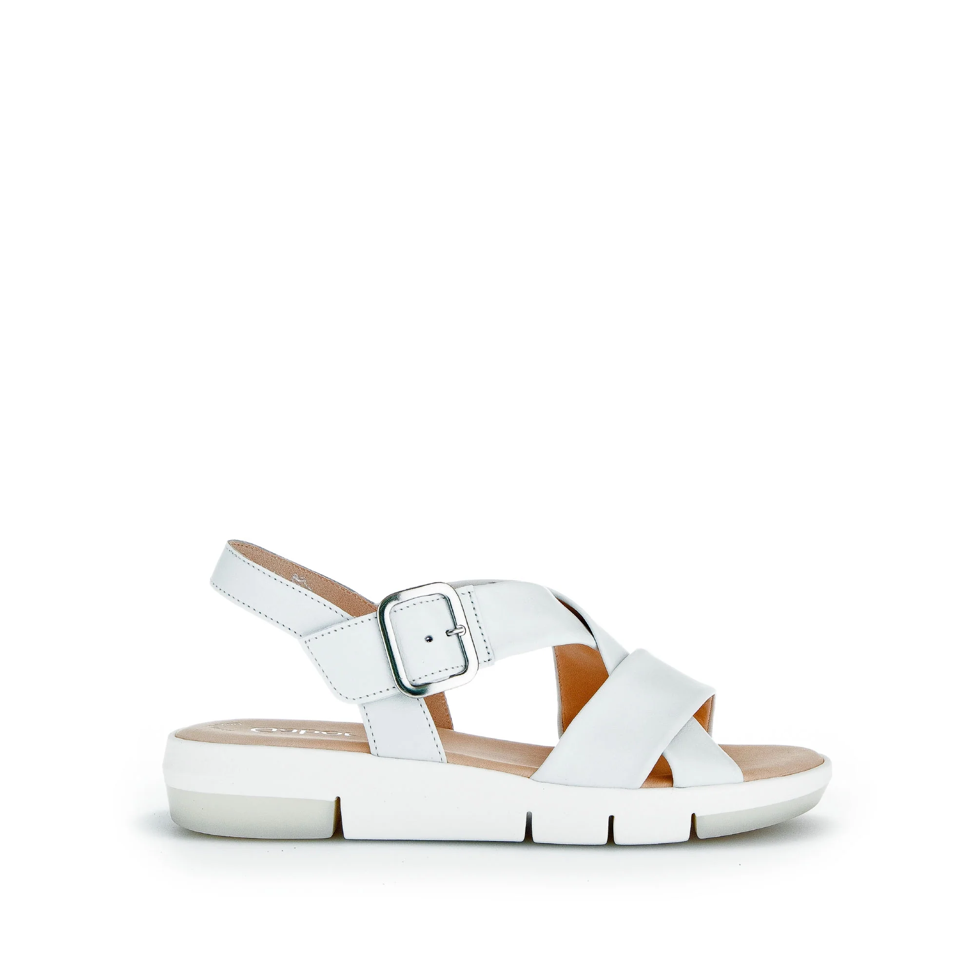 Sandales blanches en cuir lisse