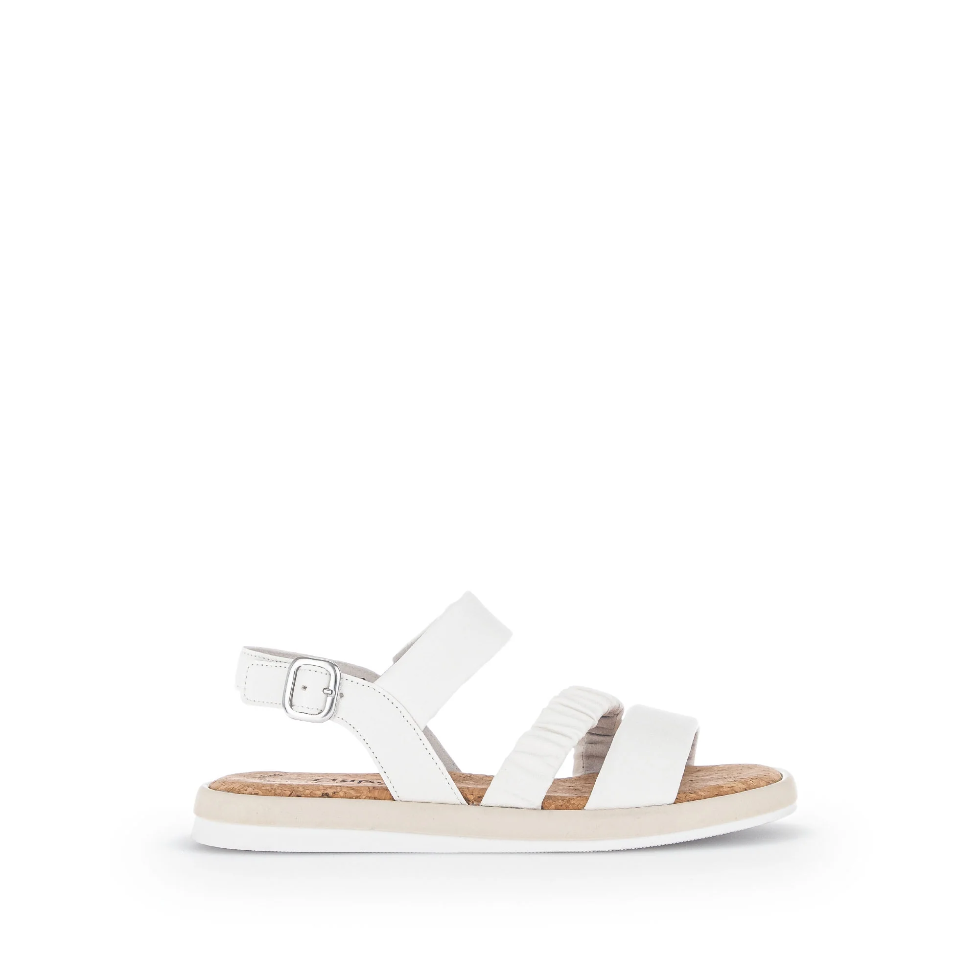 Sandales blanches en cuir lisse