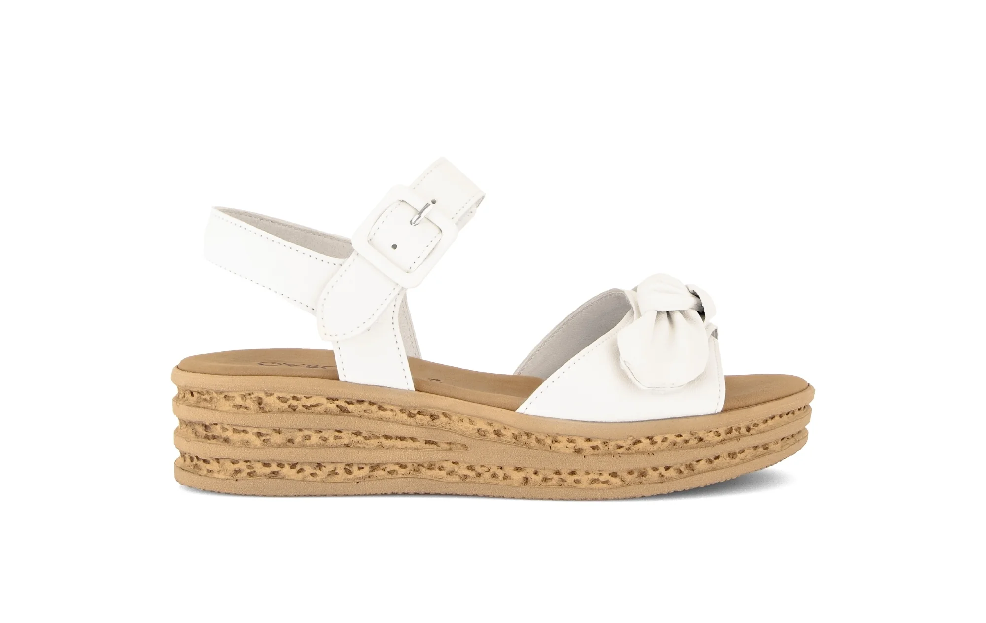 Sandales blanches en cuir lisse