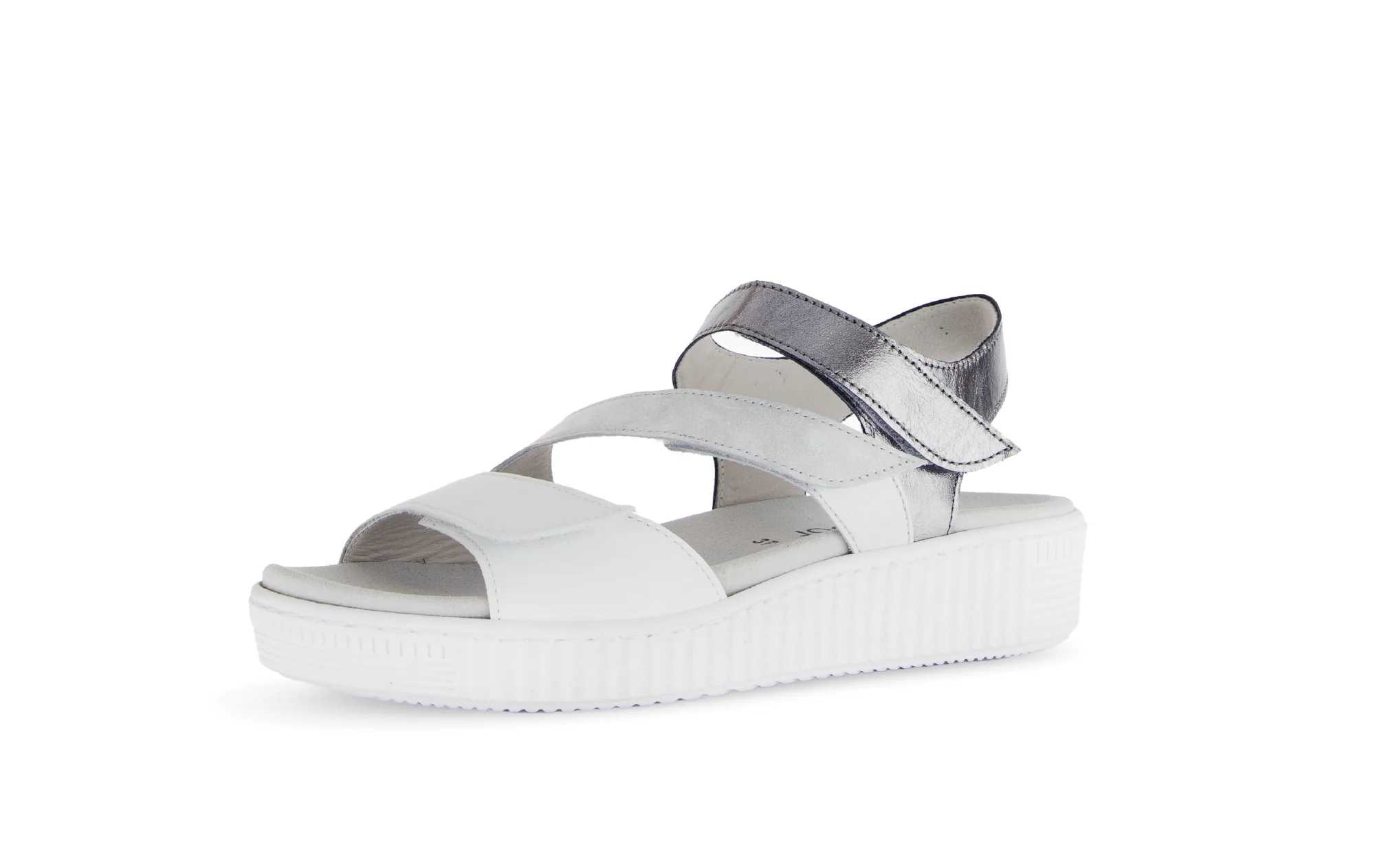 Sandales blanches en cuirs combinés - Image 6
