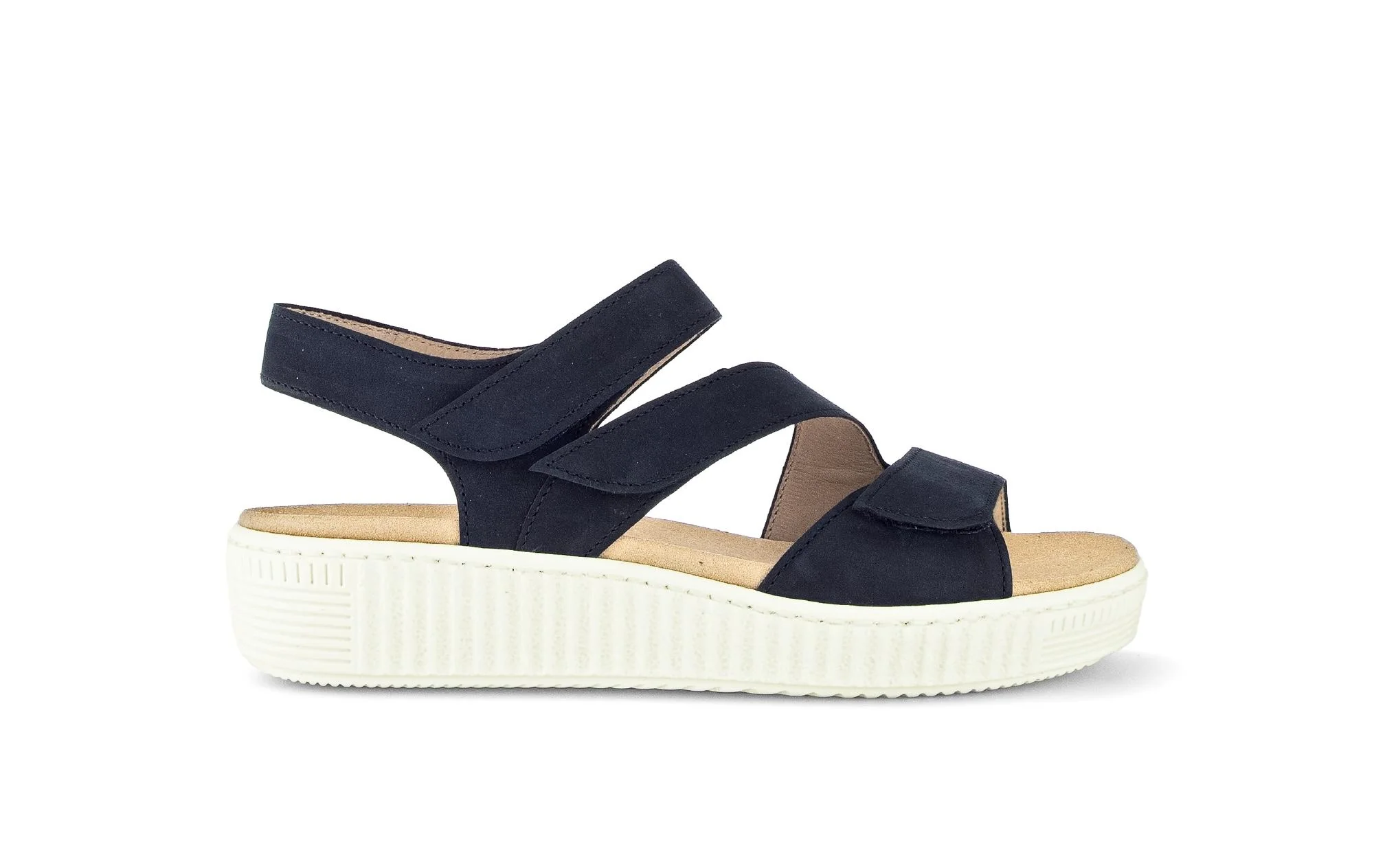 Sandales bleues en nubuck (semelle amovible)