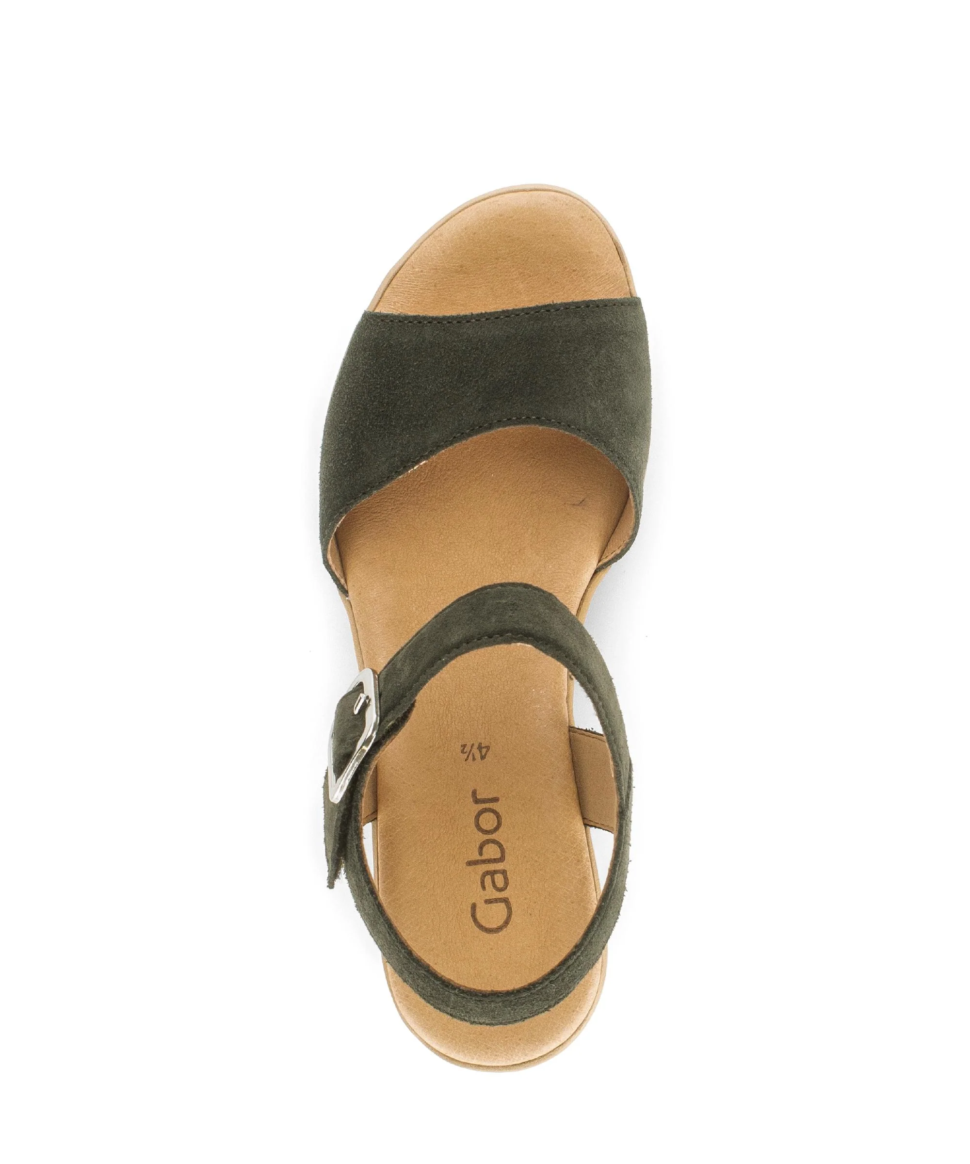 Sandales kaki en cuir nubuck - Image 3
