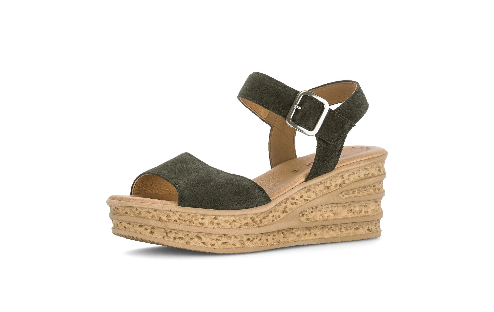 Sandales kaki en cuir nubuck - Image 6