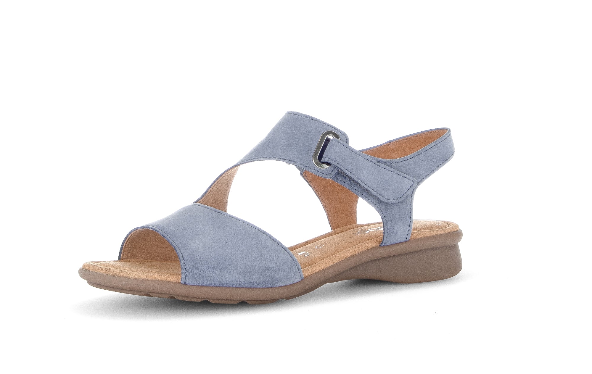 Sandales bleues en cuir velours - Image 3