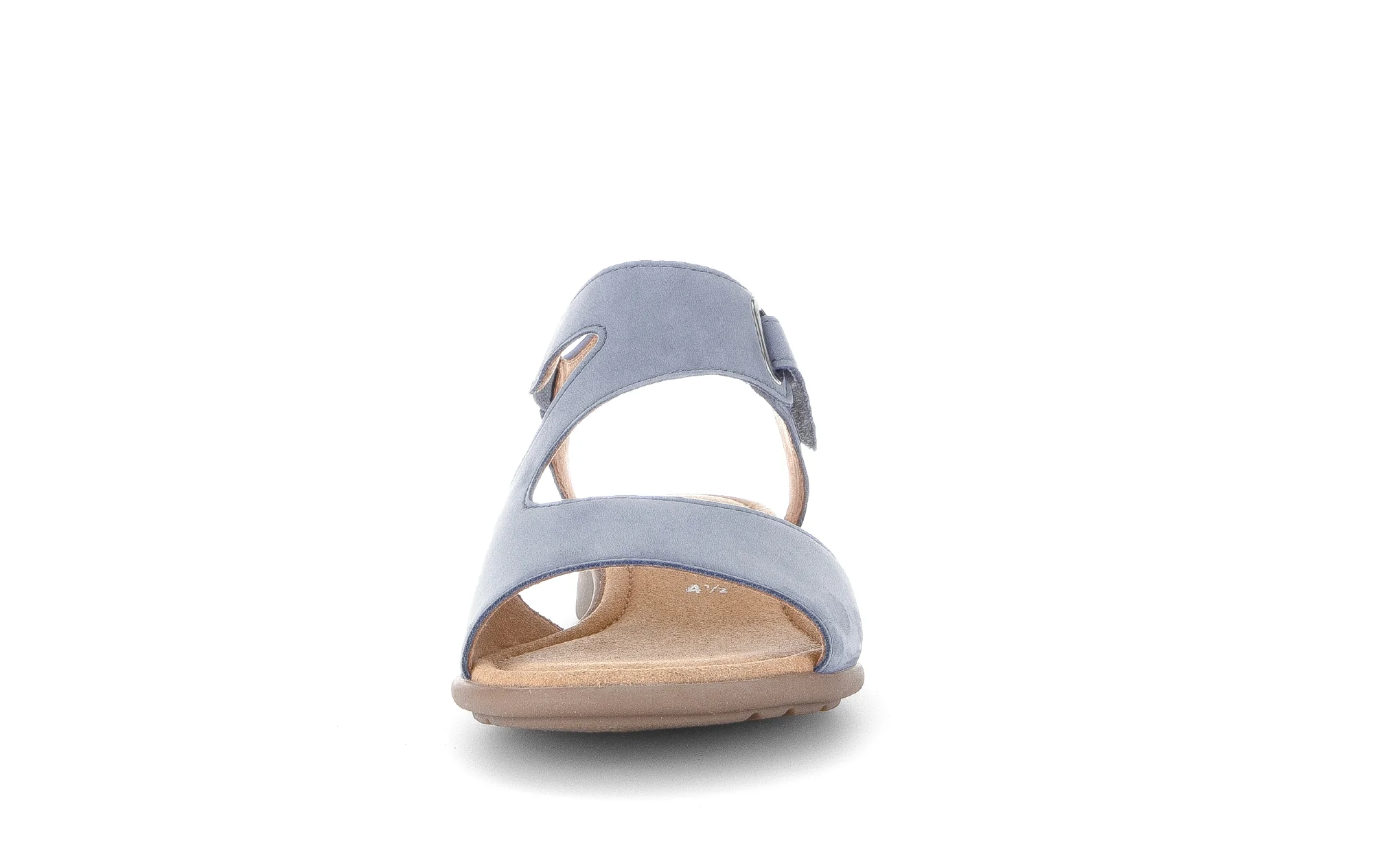 Sandales bleues en cuir velours - Image 4